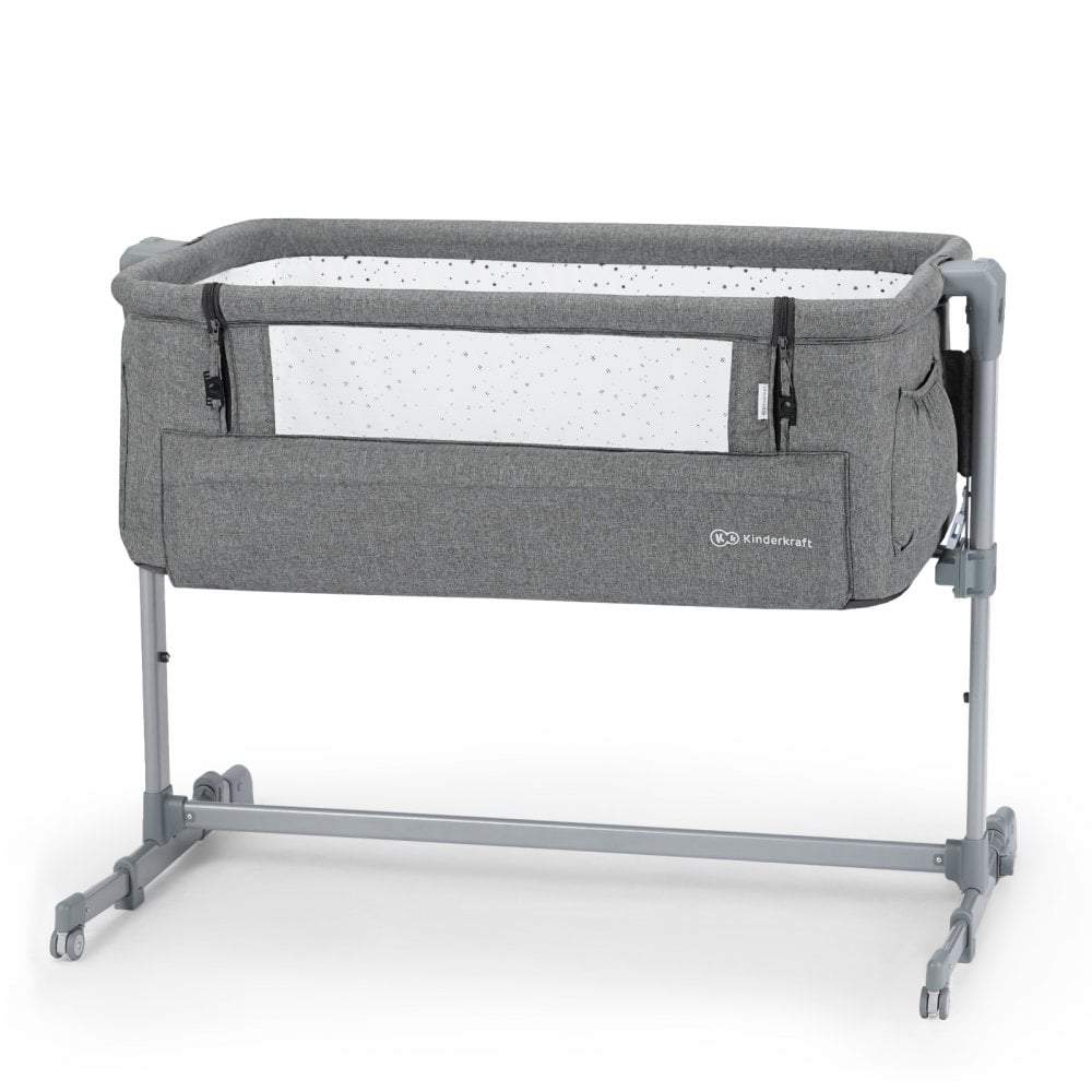 Kinderkraft Neste Up Bedside Crib - Grey Melange - | For Your Little One