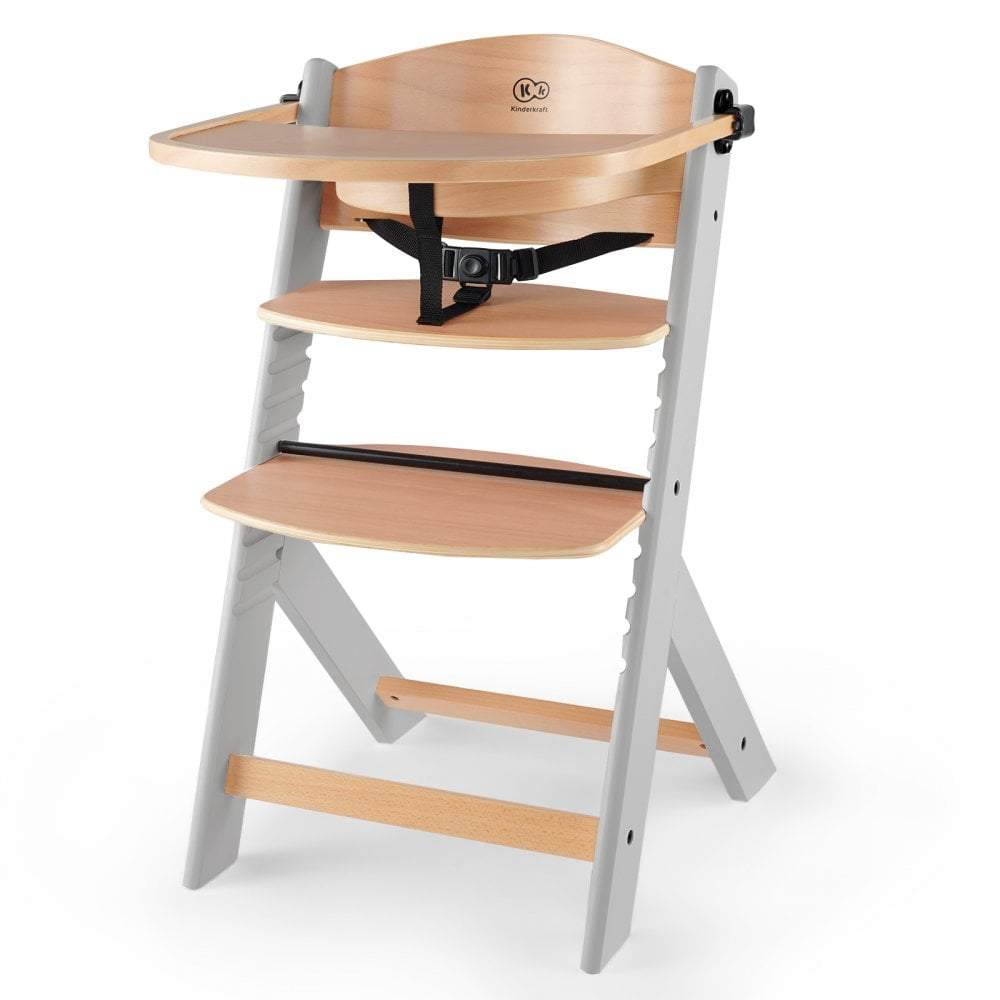 Kinderkraft Enock Highchair - Grey / Wooden - | For Your Little One