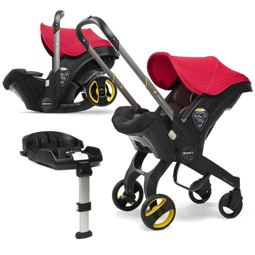 Doona+ Infant Car Seat Stroller+ ISOFIX Base - Flame Red - | For Your Little One