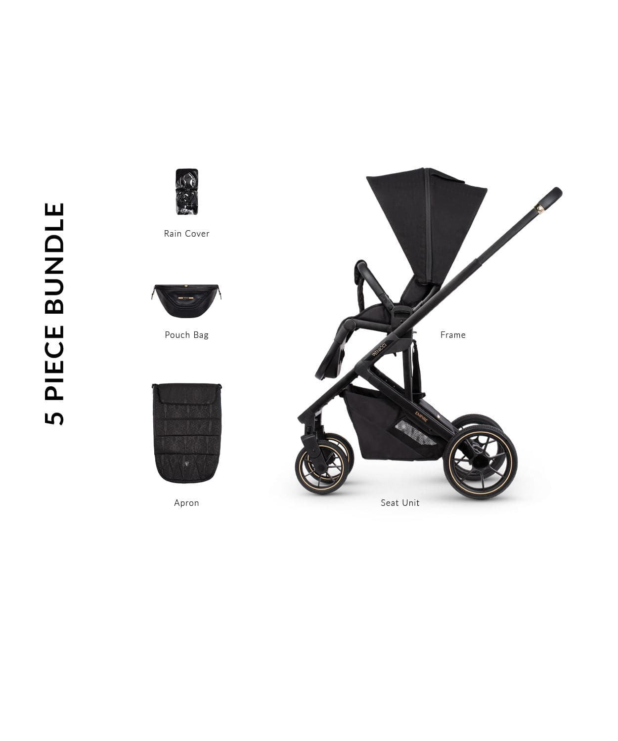 Venicci Empire Pushchair + Accessory Pack - Ultra Black - For Your Little One