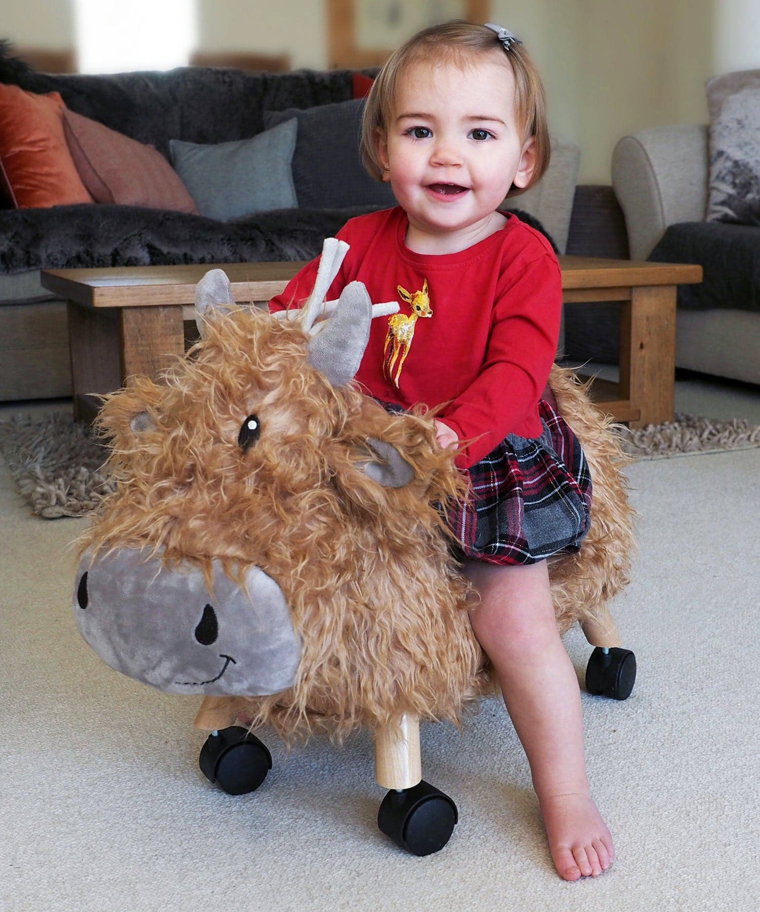 Little Bird Told Me Hubert Highland Cow Ride On - For Your Little One