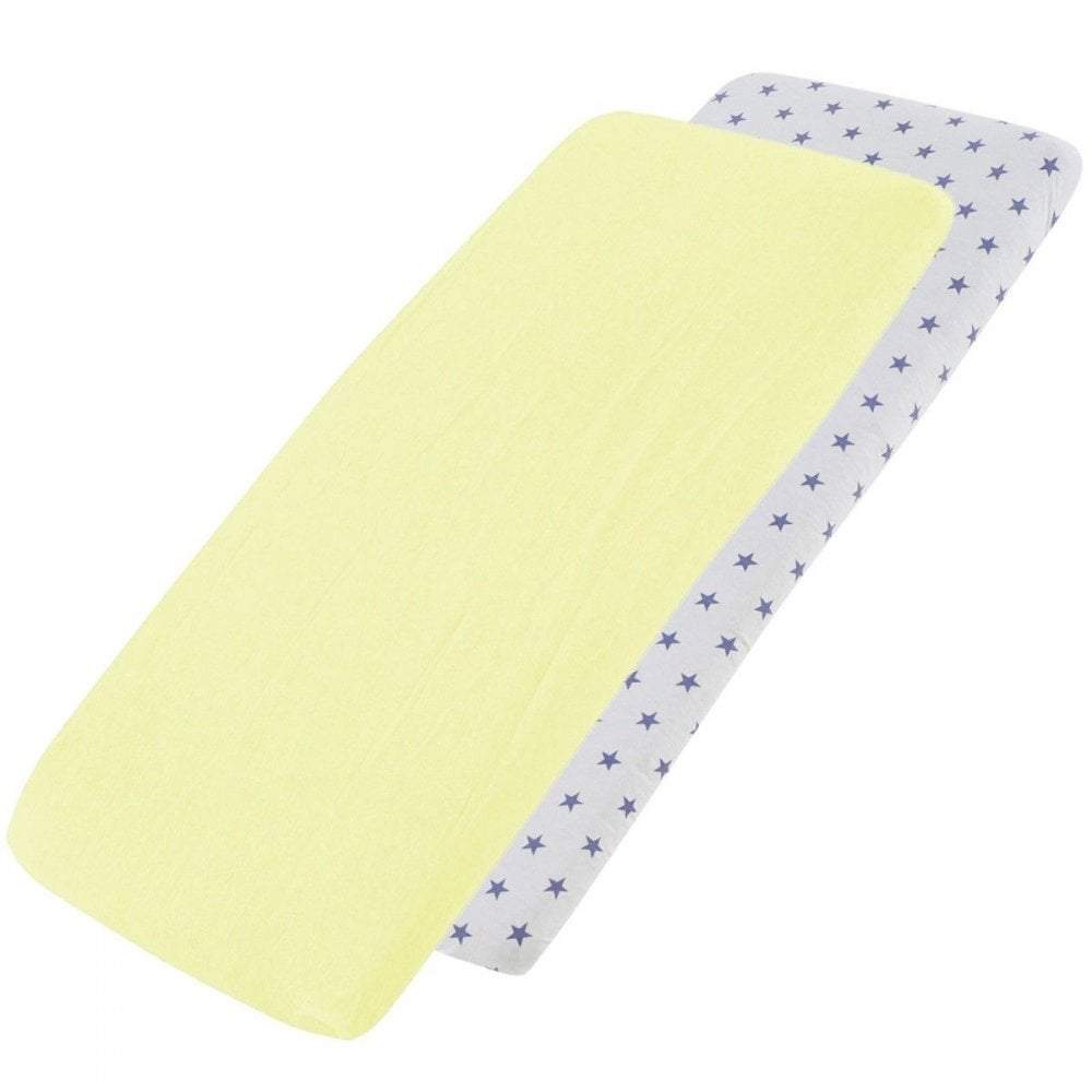 Bedside Crib Jersey Fitted Sheet Compatible With Jane Babyside 55x90cm - Pack Of 2 - For Your Little One