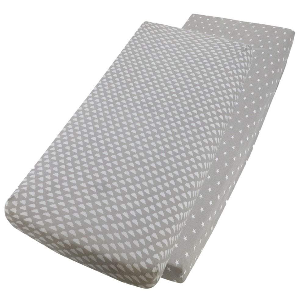 Bedside Crib Jersey Fitted Sheet Compatible With Jane Babyside 55x90cm - Pack Of 2 - For Your Little One