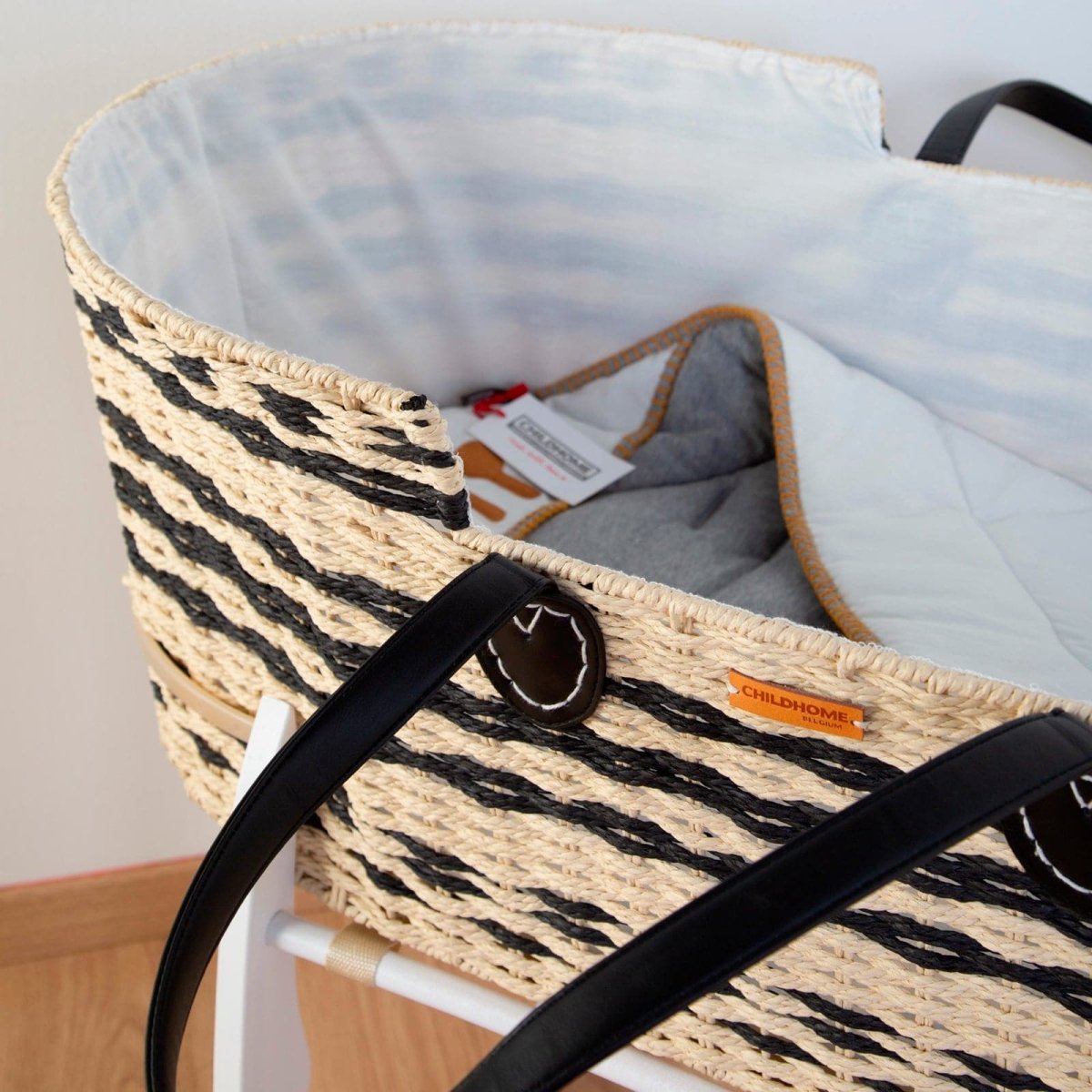 Childhome Moses Basket (Mattress included) - Natural/Anthracite - For Your Little One