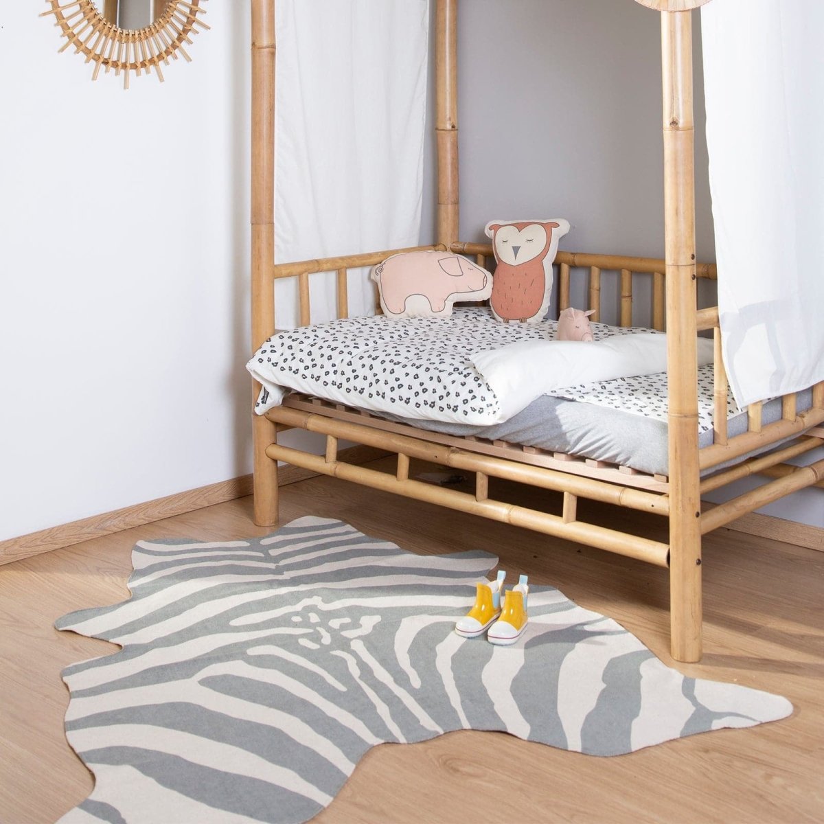 Childhome Zebra Rug - Grey 145 x 60cm - For Your Little One