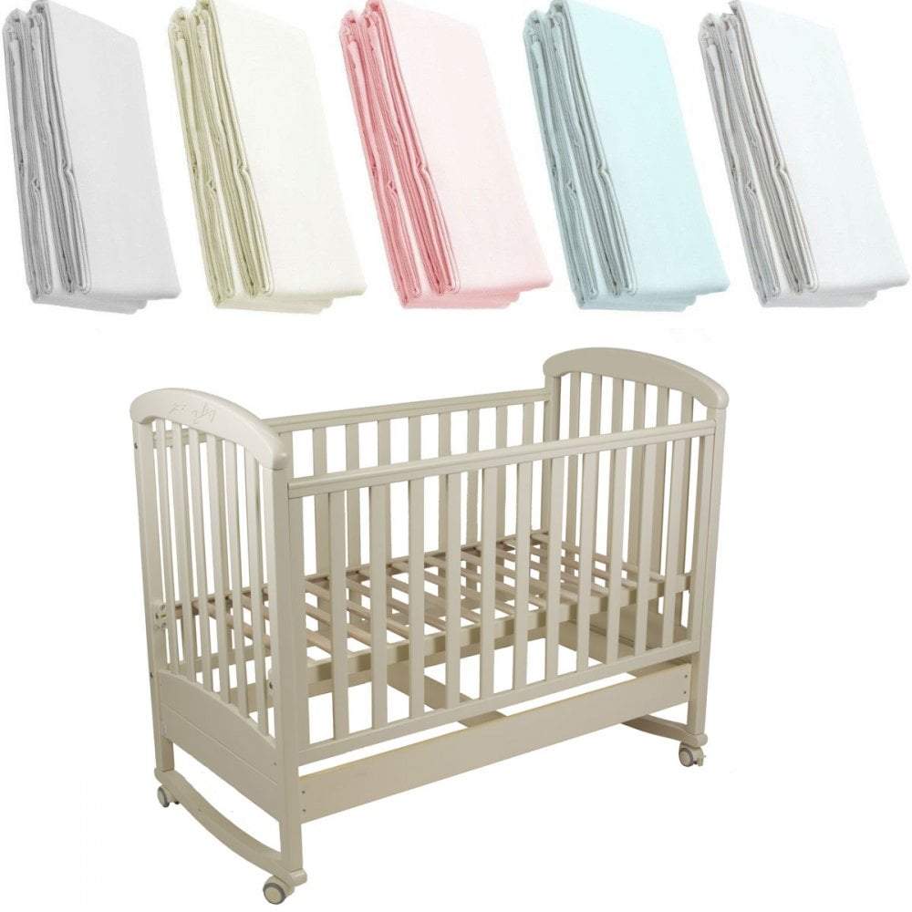 Crib Jersey Fitted Sheets 100% Cotton 40x90cm - Pack Of 4 - Fits All Models - For Your Little One