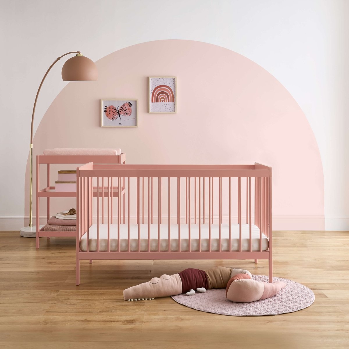 Cuddleco Nola Piece Nursery Furniture Set Blush Pink