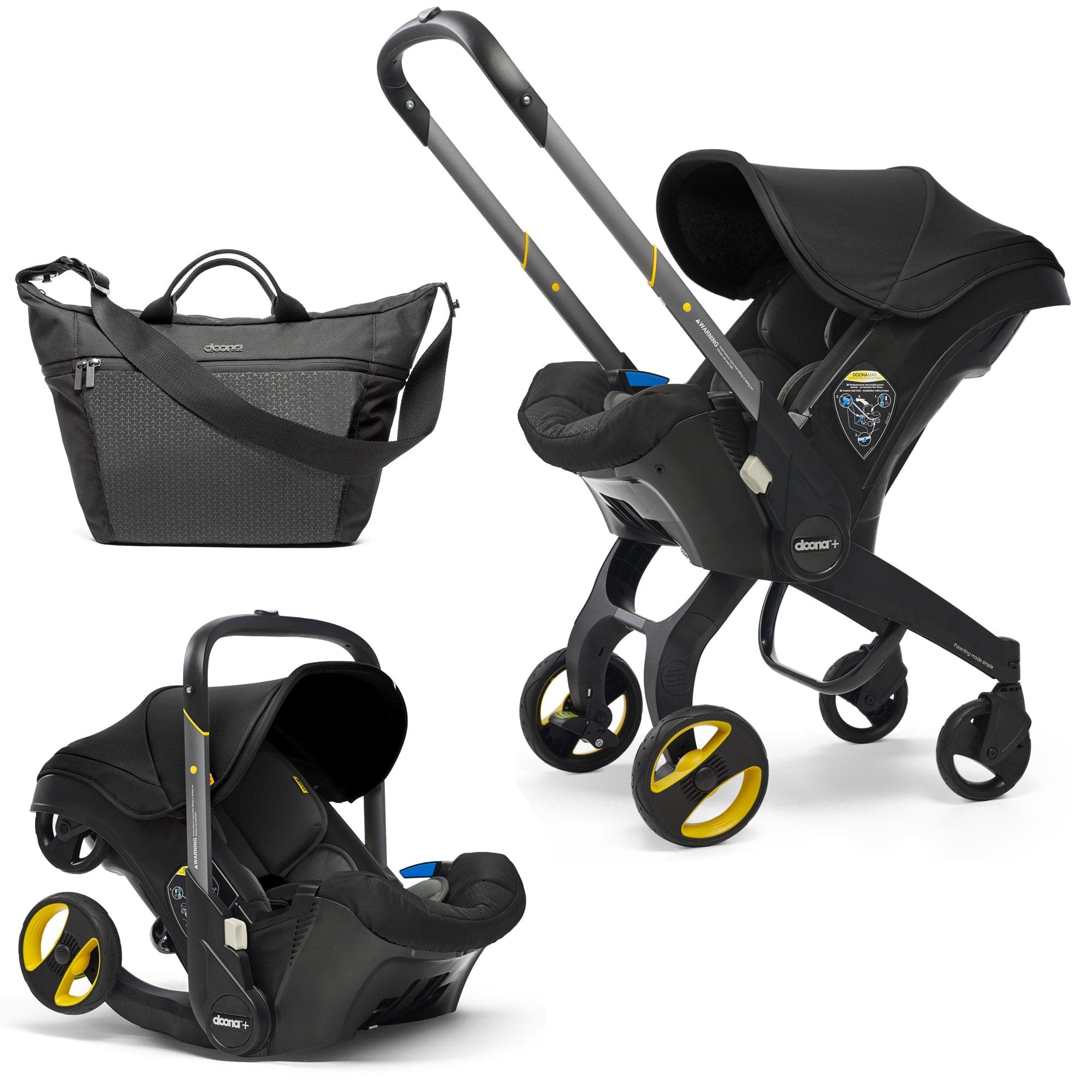 Doona+ Infant Car Seat Stroller And Essential Bag - Nitro Black - | For Your Little One