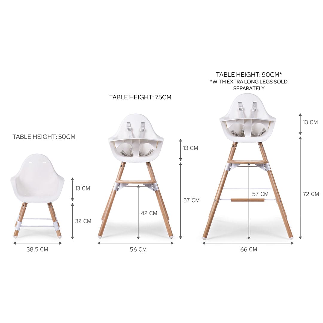 Childhome Evolu 2 High Chair - Natural / White - For Your Little One