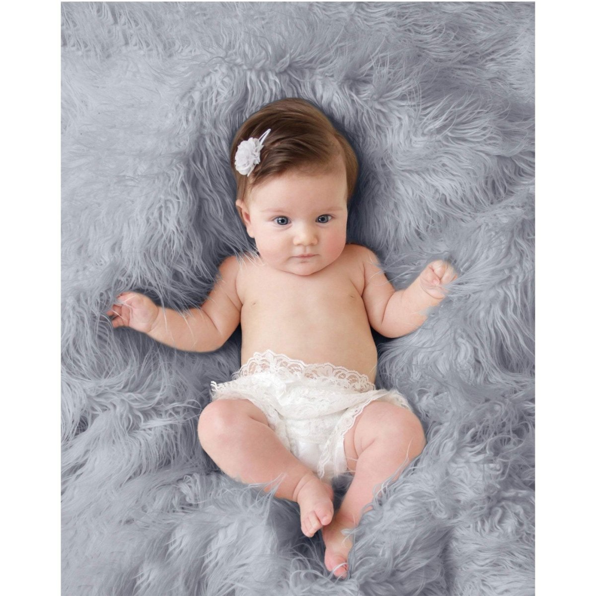 Luxury Faux Fur Baby Blanket - grey - For Your Little One