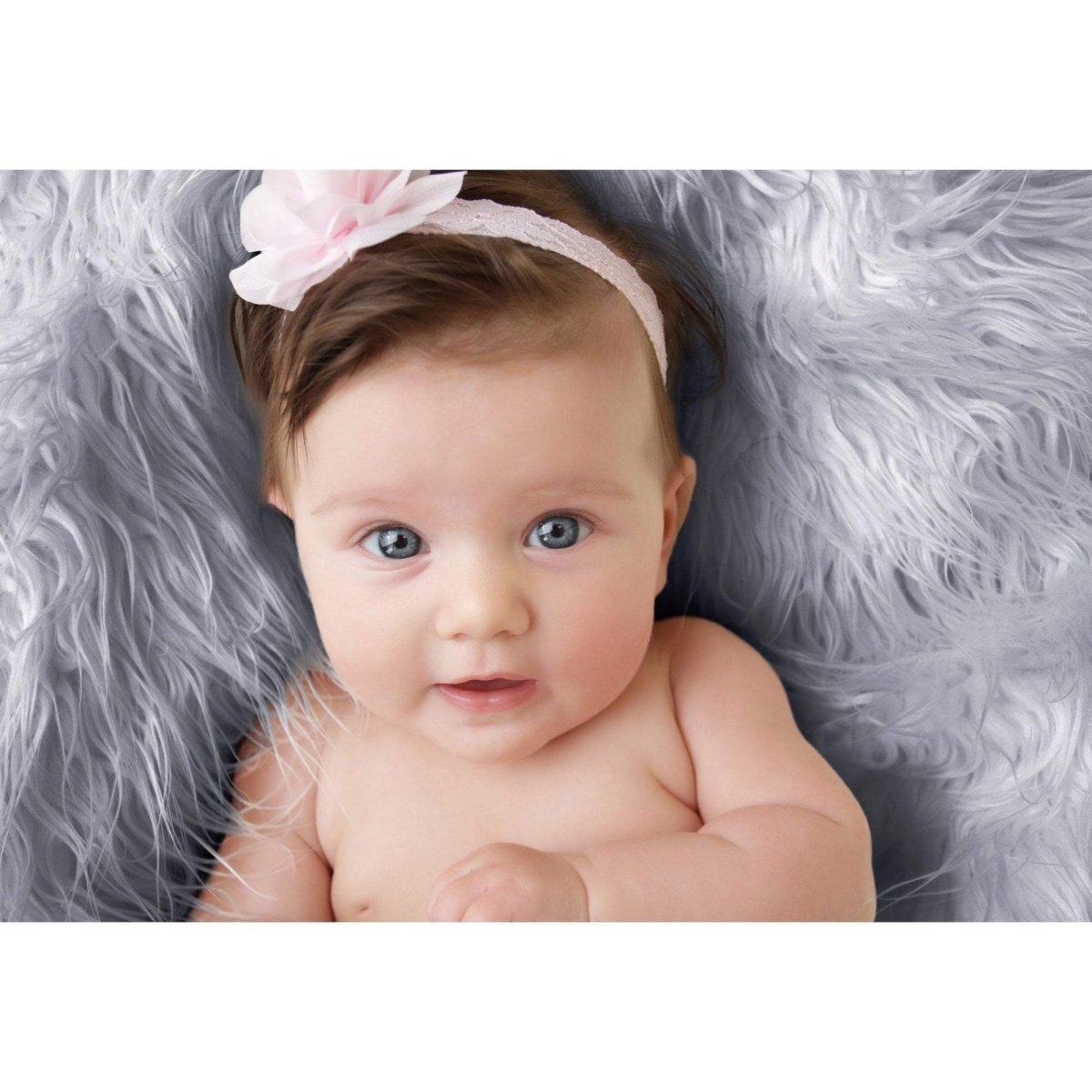 Luxury Faux Fur Baby Blanket - grey - For Your Little One
