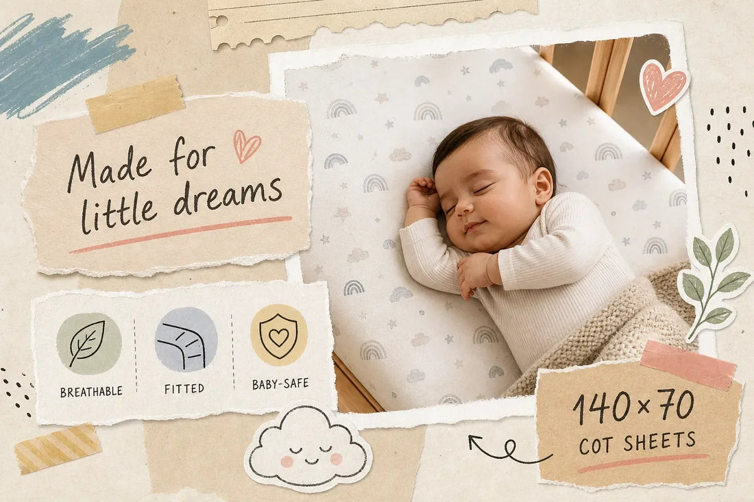 140×70 cot sheets: fitted, breathable and baby-safe