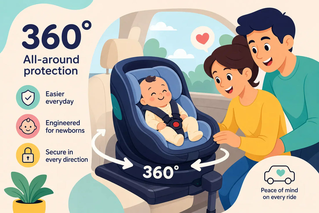How a 360° car seat works for newborns (and why it matters)