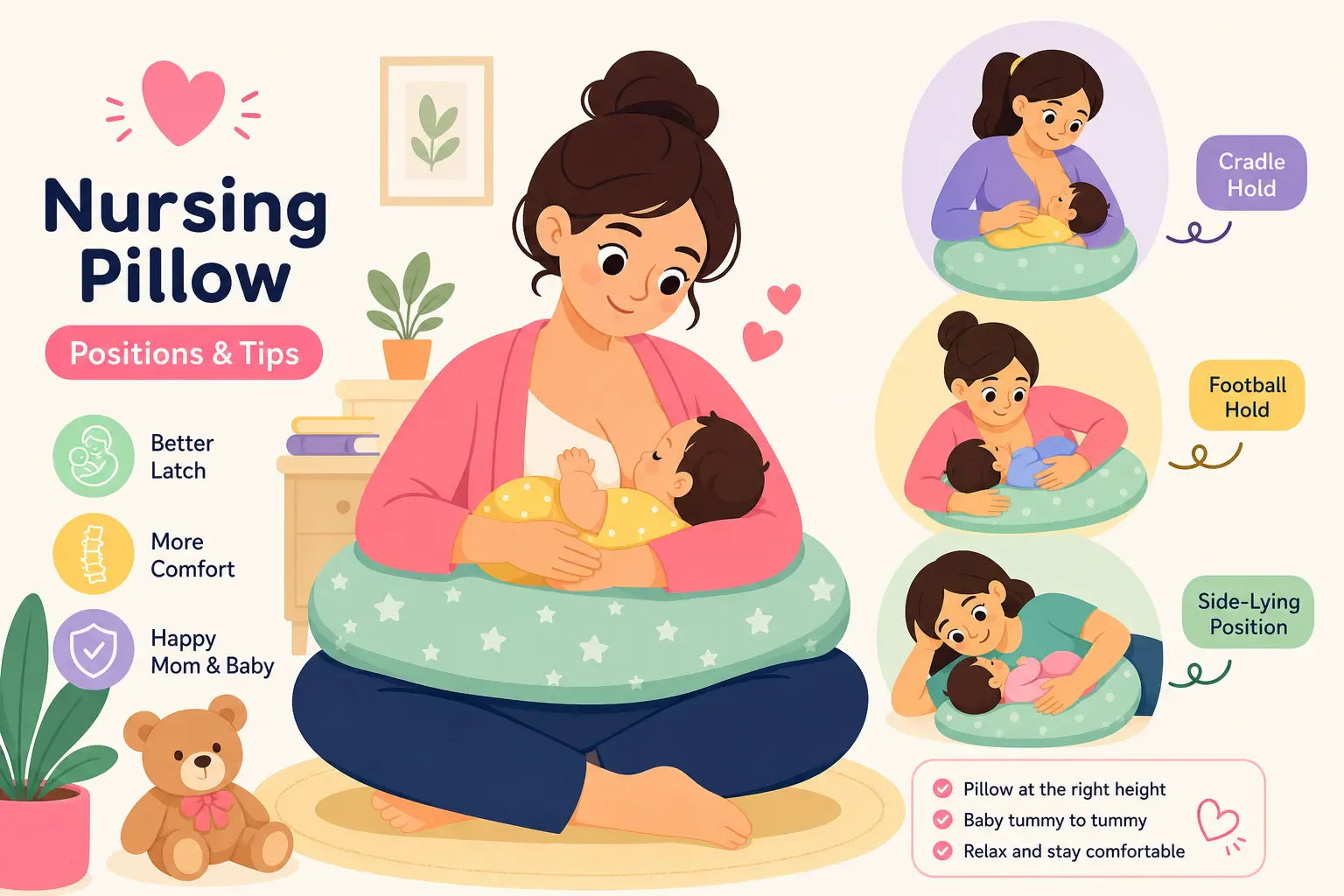 How to use a nursing pillow correctly: positions and tips