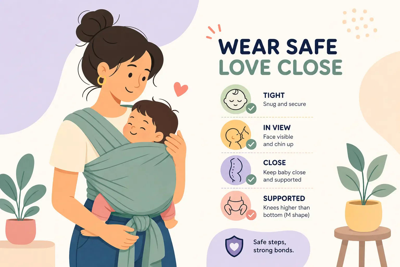 How to wear a baby wrap carrier safely: TICKS guide
