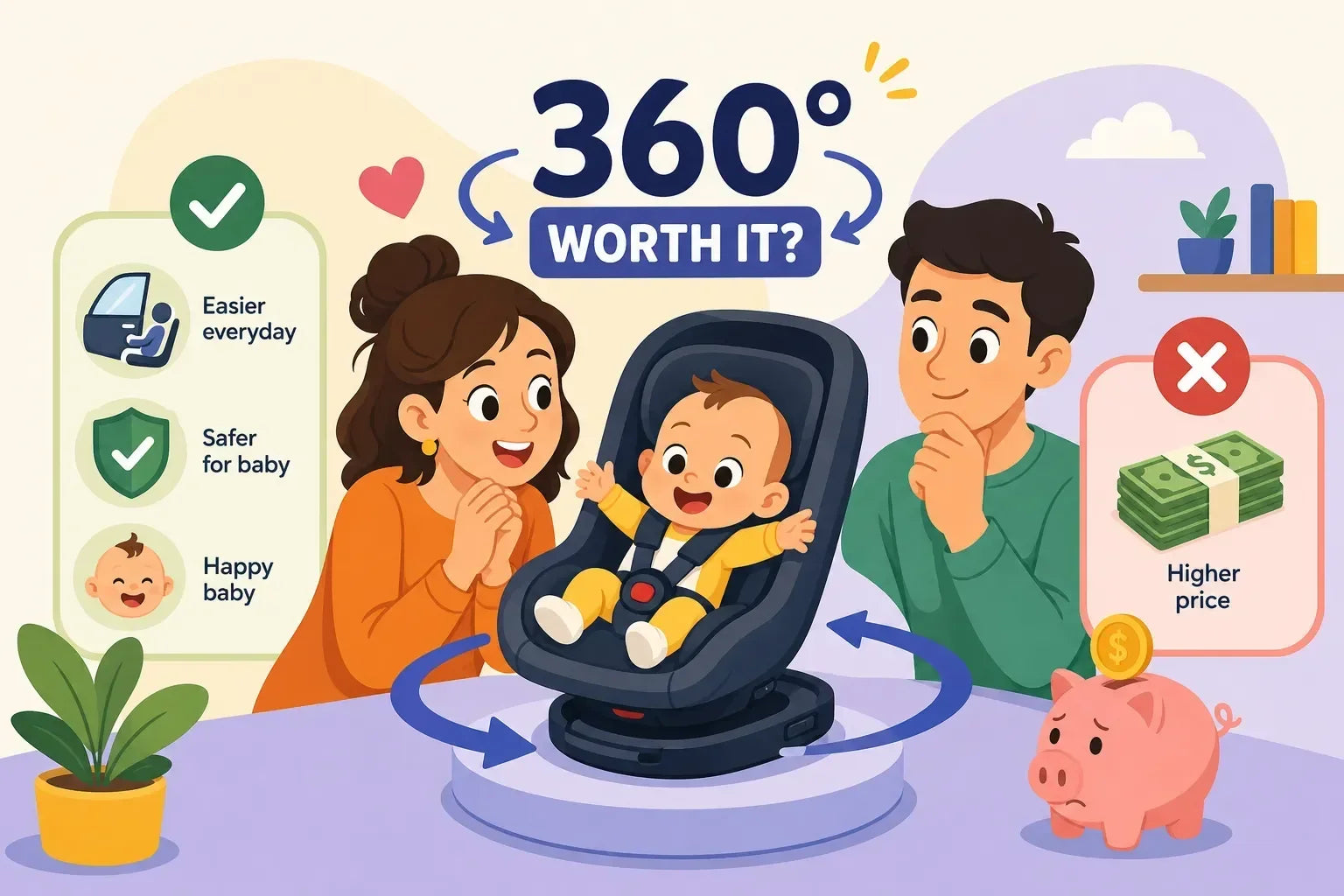 Is a 360° rotating car seat worth the extra cost?