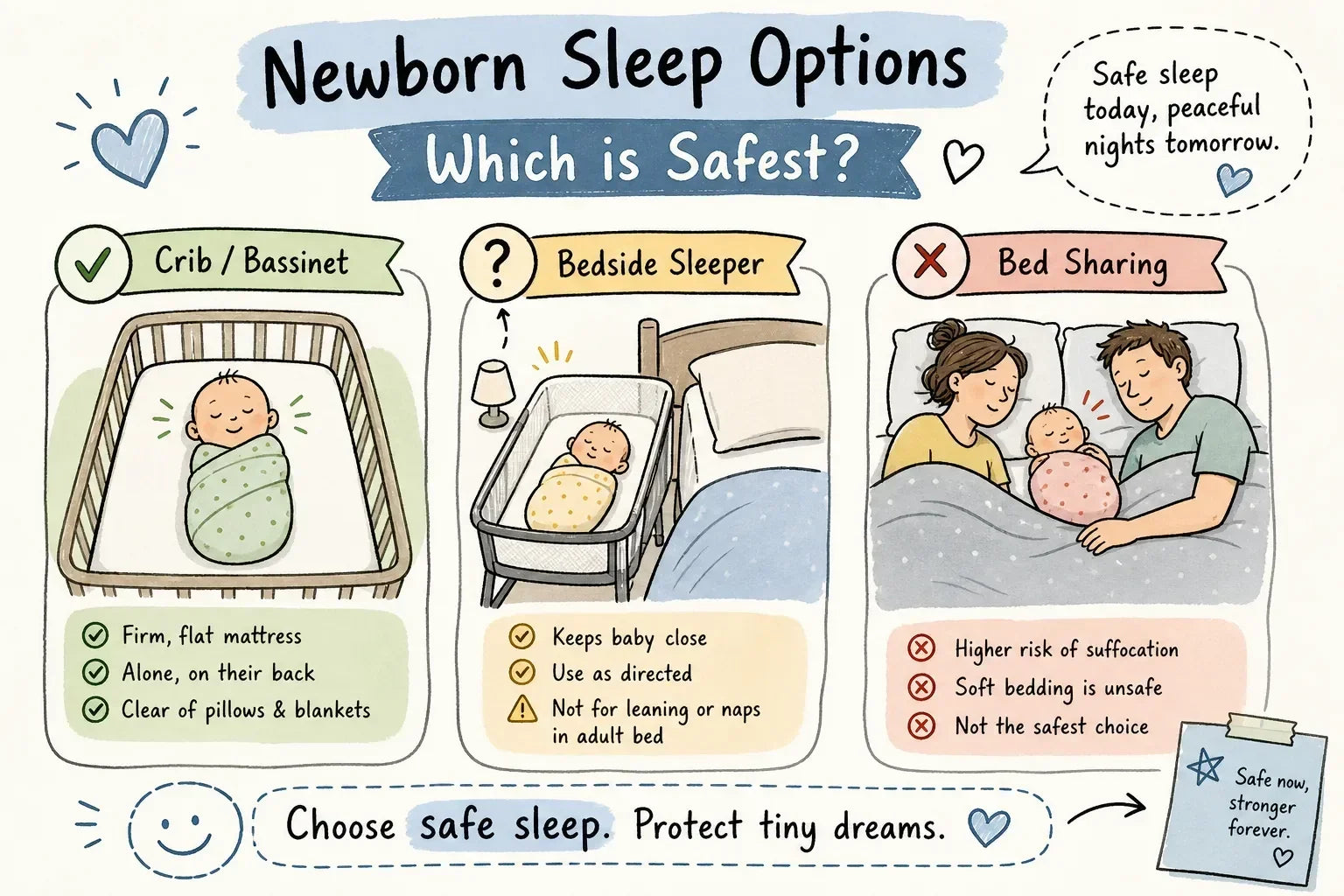 Newborn sleep options compared: what's safest for your baby