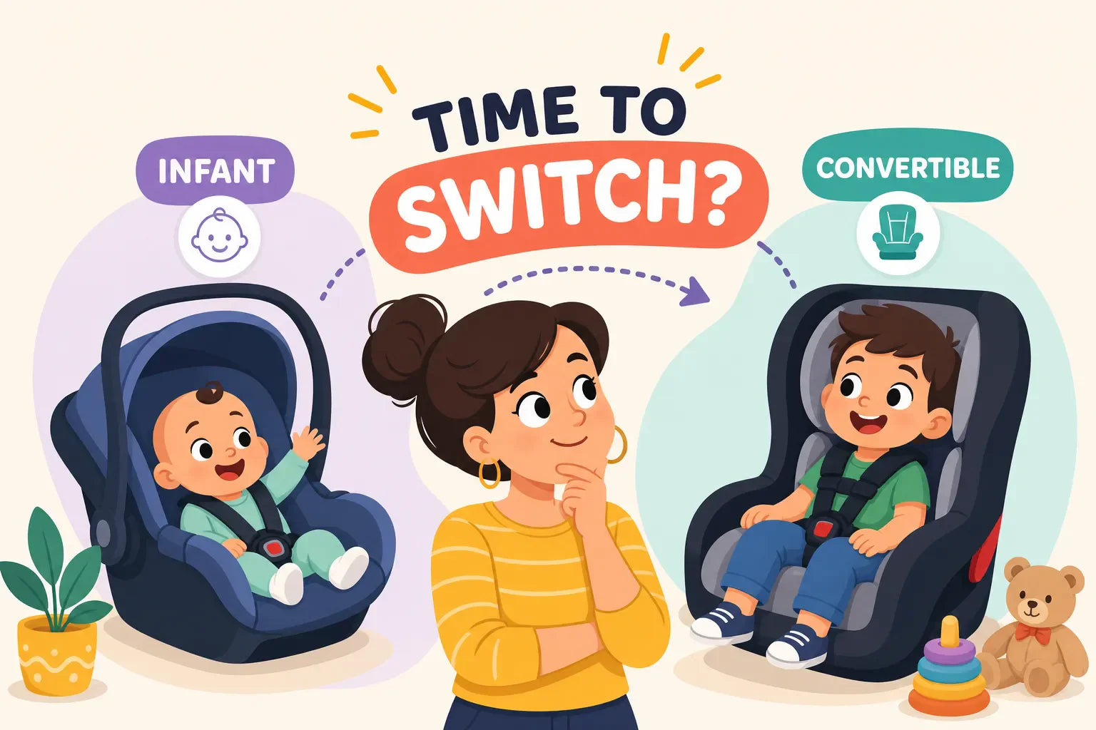 What age do you switch from infant to convertible car seat?
