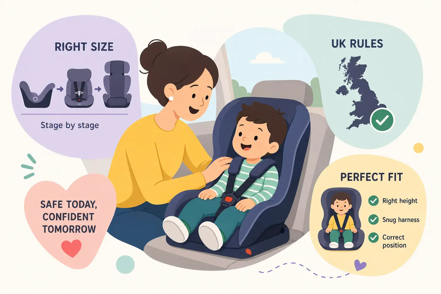 When to change car seat size: UK rules and fit checks