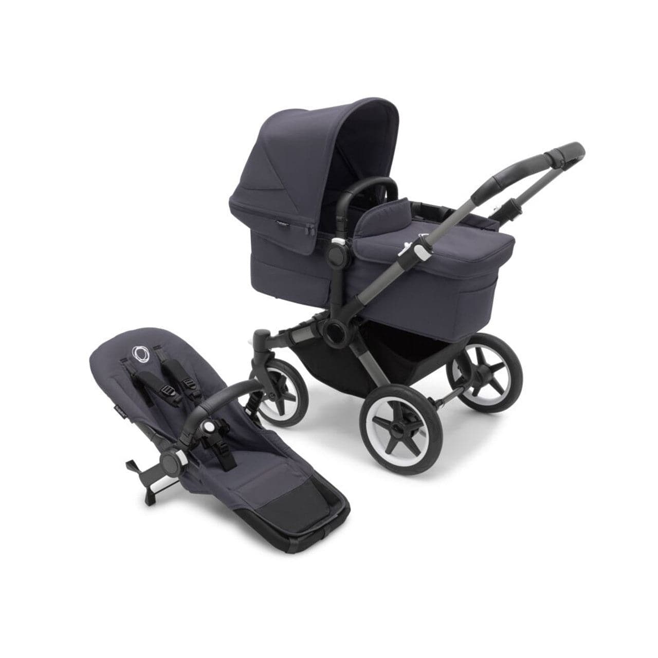 Bugaboo Donkey 5 Duo Complete Travel System+ Turtle Air - Graphite/Stormy Blue -  | For Your Little One