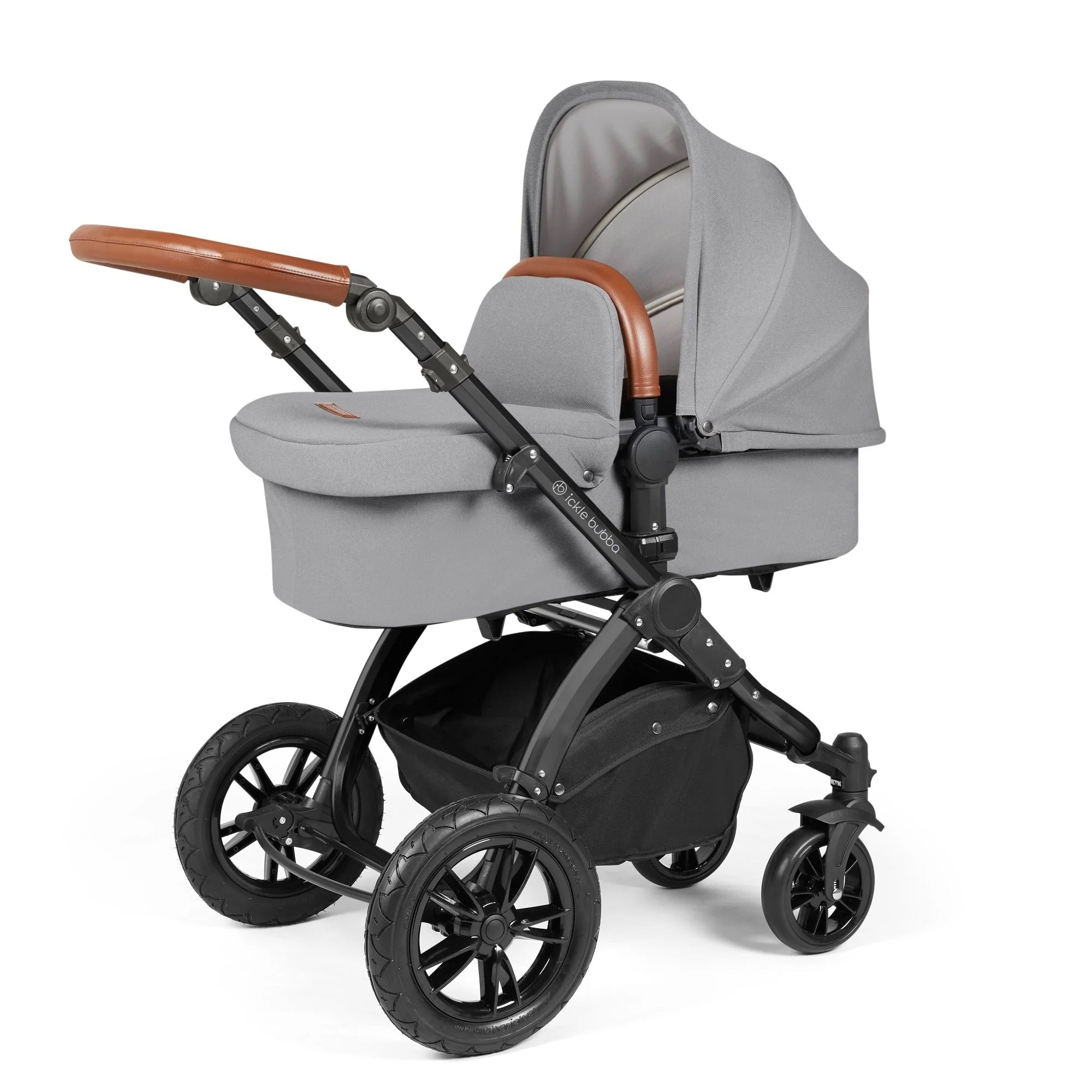 Ickle Bubba Stomp Luxe 2 in 1 Pushchair - Black / Pearl Grey / Tan - For Your Little One