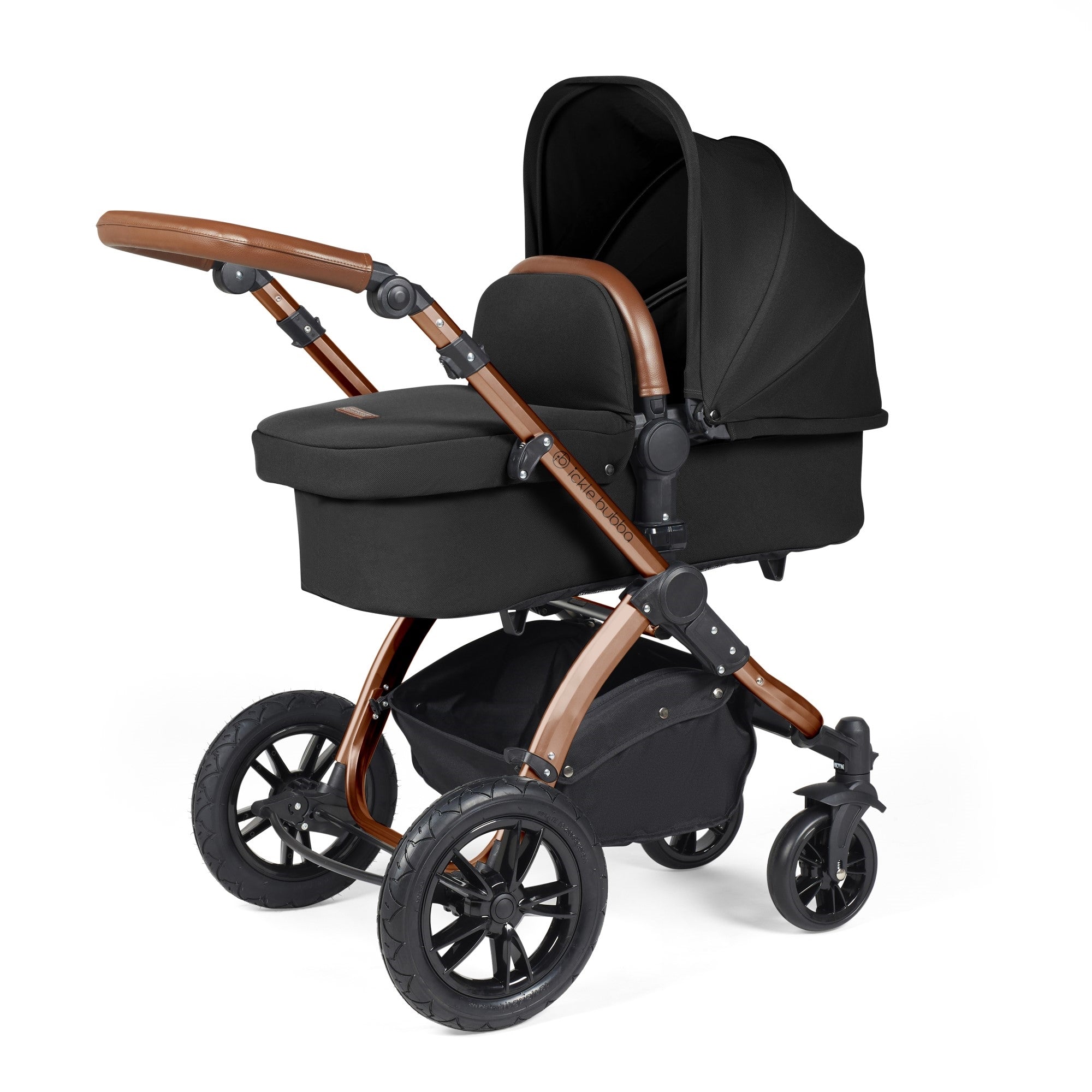 Ickle Bubba Stomp Luxe All-in-One Travel System With Isofix Base - Bronze / Midnight / Tan   