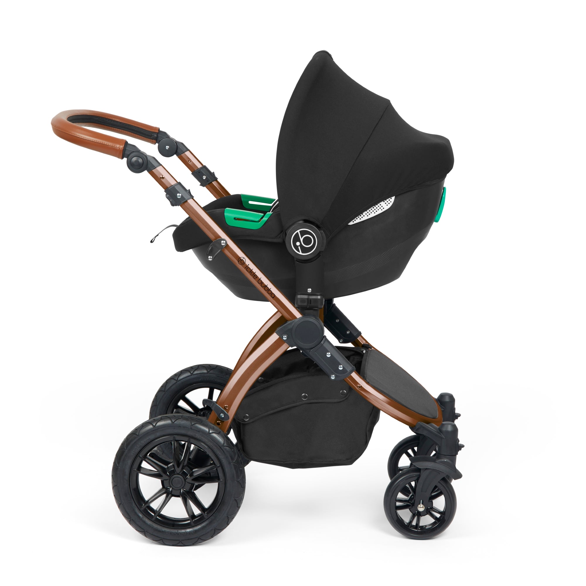 Ickle Bubba Stomp Luxe All-in-One Travel System With Isofix Base - Bronze / Midnight / Tan   