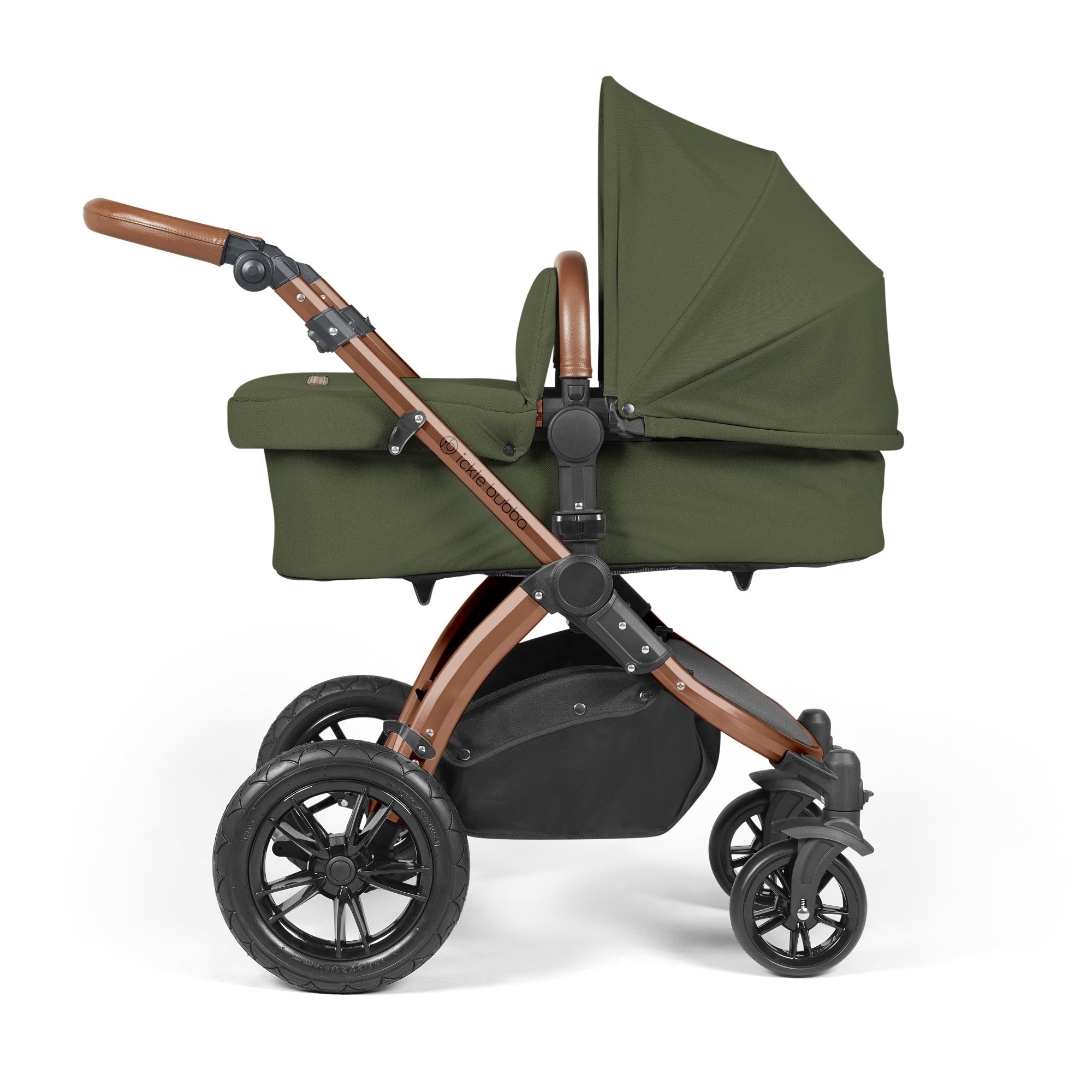 Ickle Bubba Stomp Luxe All-in-One Travel System With Isofix Base - Bronze / Woodland / Tan   