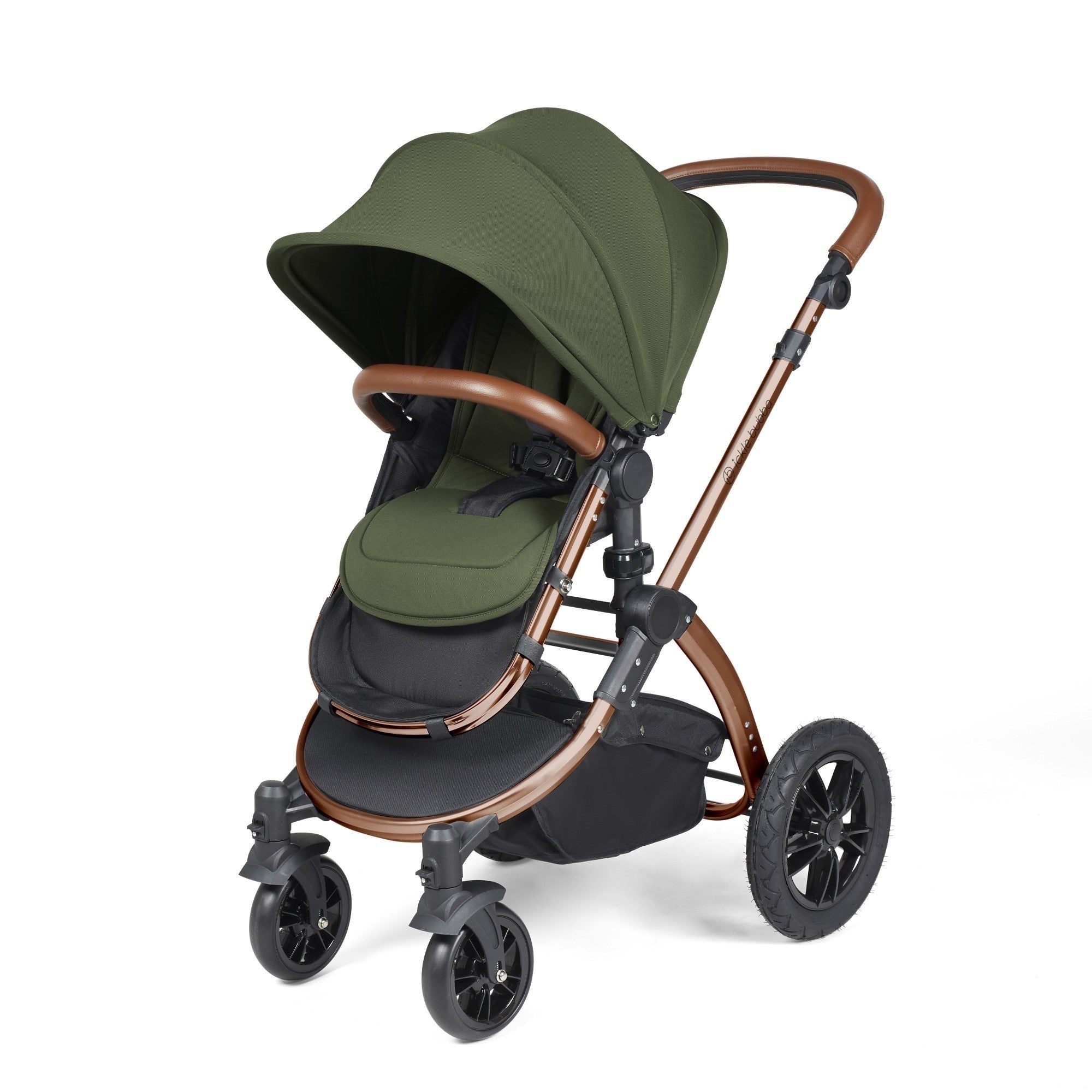 Ickle Bubba Stomp Luxe All-in-One Travel System With Isofix Base - Bronze / Woodland / Tan   