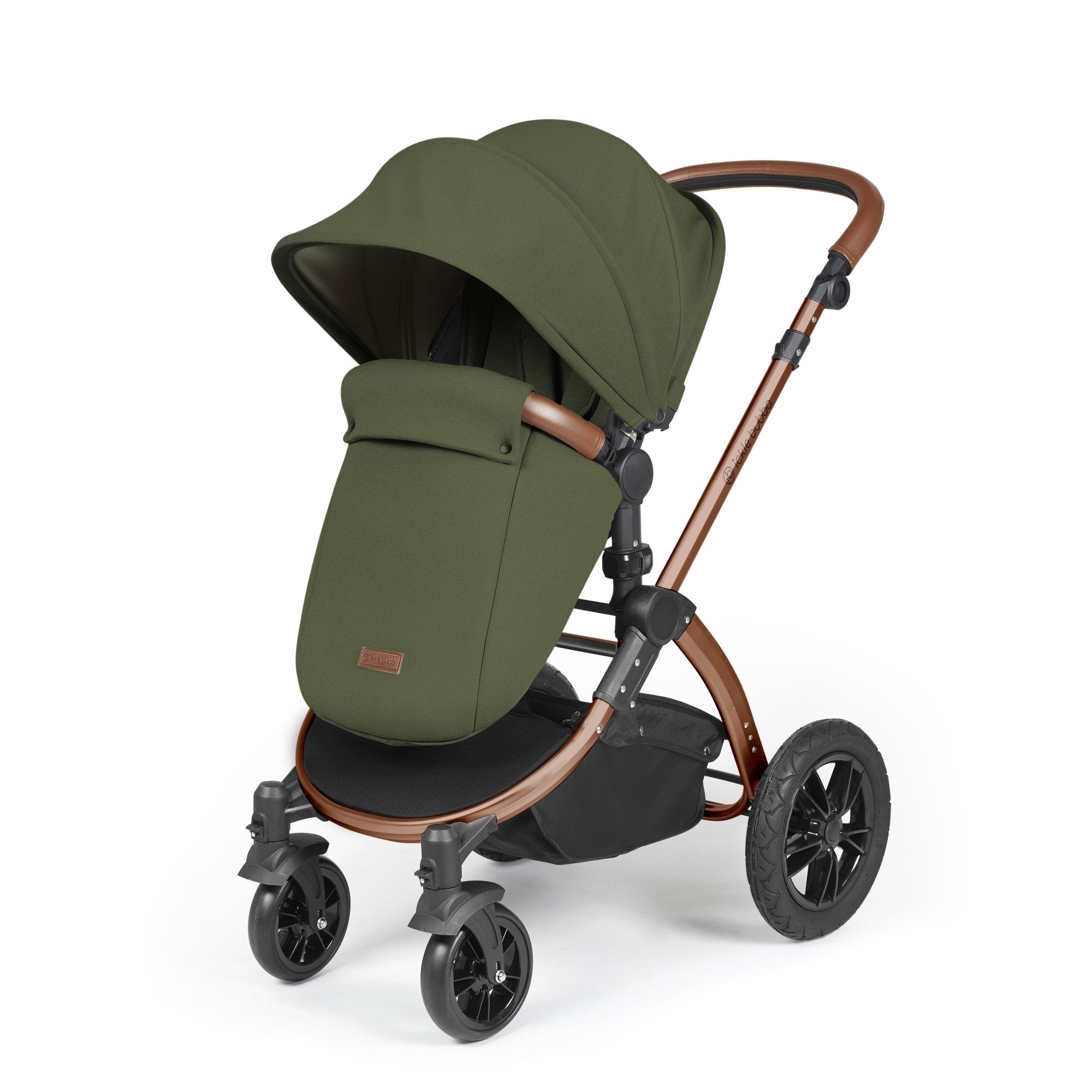 Ickle Bubba Stomp Luxe All-in-One Travel System With Isofix Base - Bronze / Woodland / Tan   