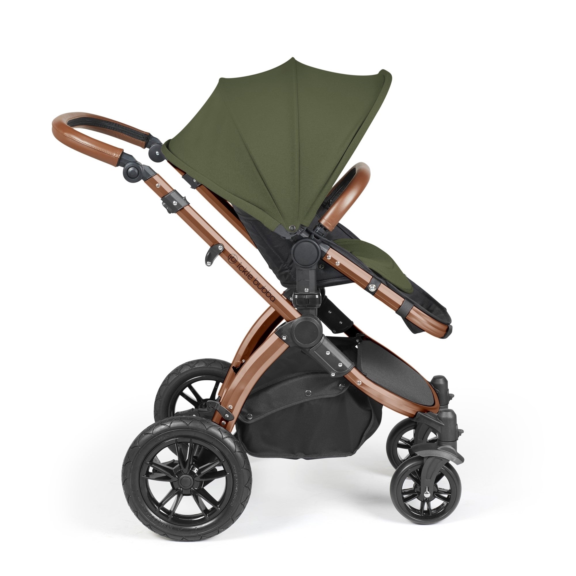 Ickle Bubba Stomp Luxe All-in-One Travel System With Isofix Base - Bronze / Woodland / Tan   