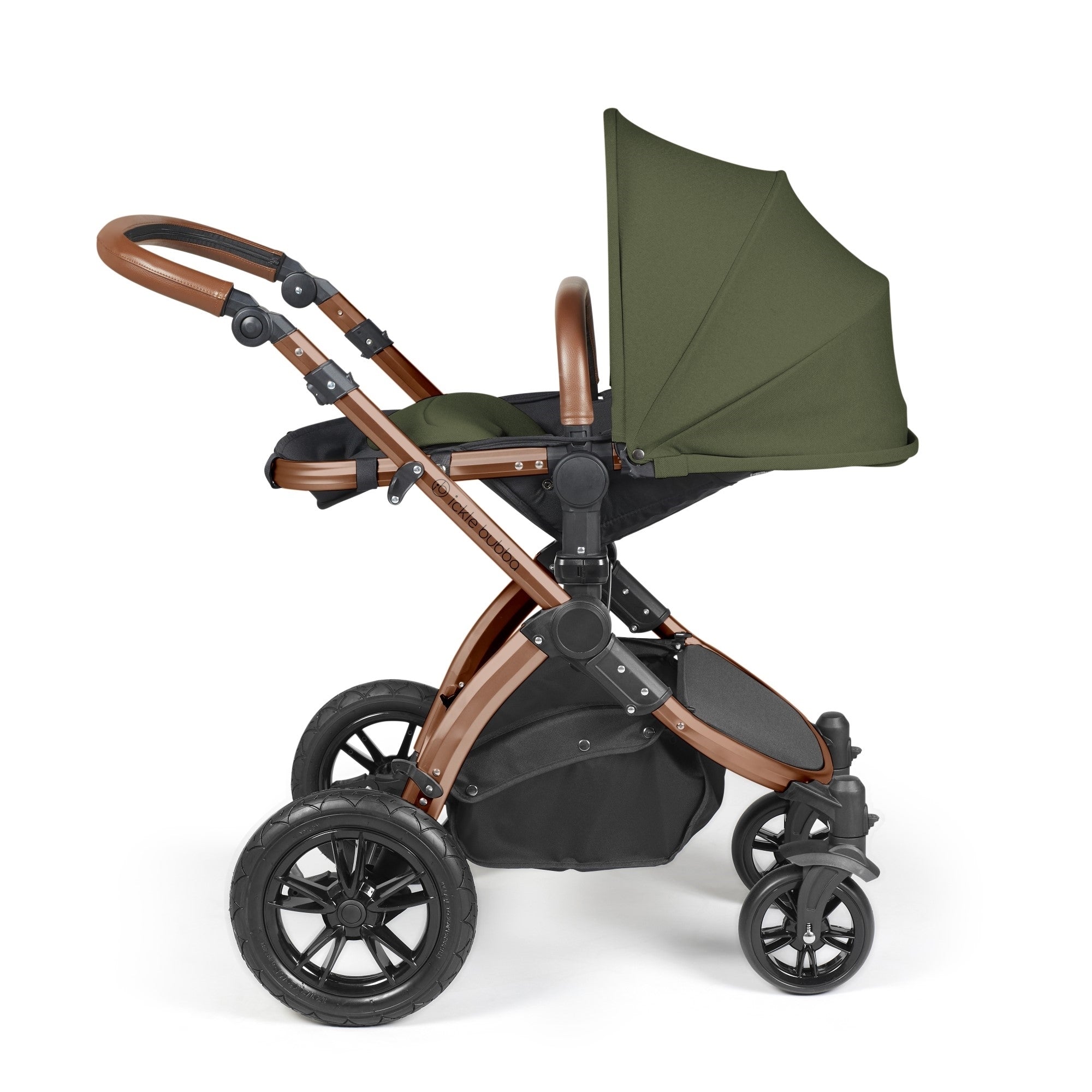 Ickle Bubba Stomp Luxe All-in-One Travel System With Isofix Base - Bronze / Woodland / Tan   