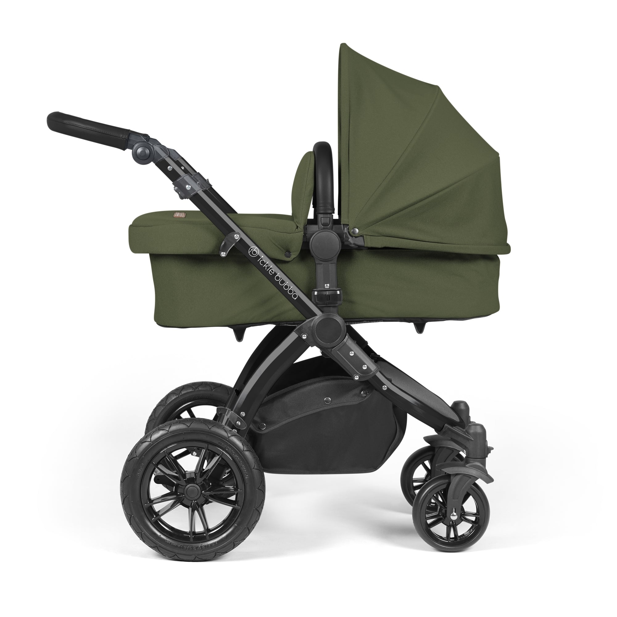 Ickle Bubba Stomp Luxe All-in-One Travel System With Isofix Base - Black / Woodland / Black   