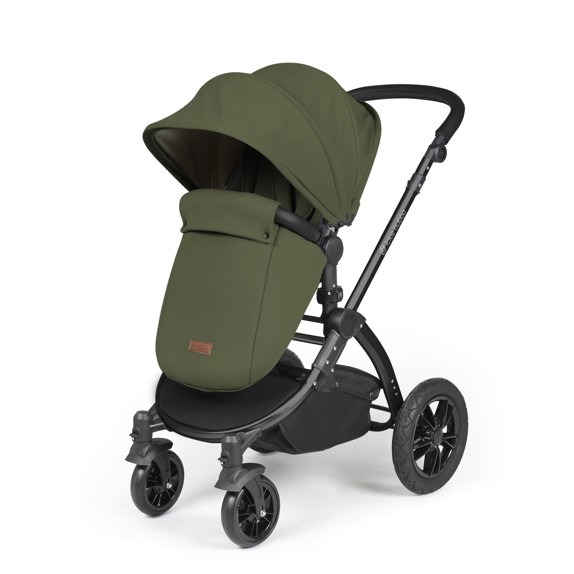 Ickle Bubba Stomp Luxe All-in-One Travel System With Isofix Base - Black / Woodland / Black   