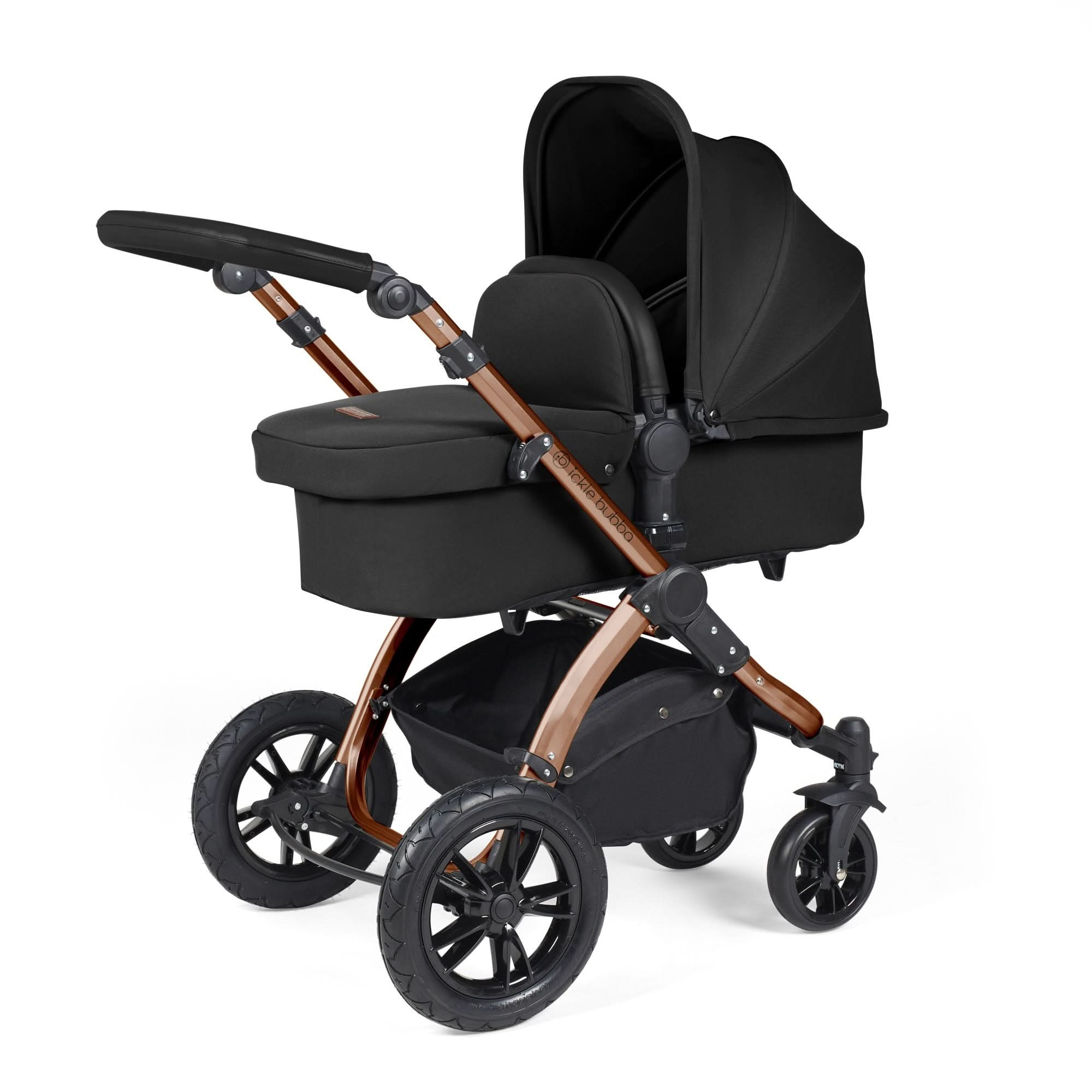 Ickle Bubba Stomp Luxe All-in-One Travel System With Isofix Base - Bronze / Midnight / Black   