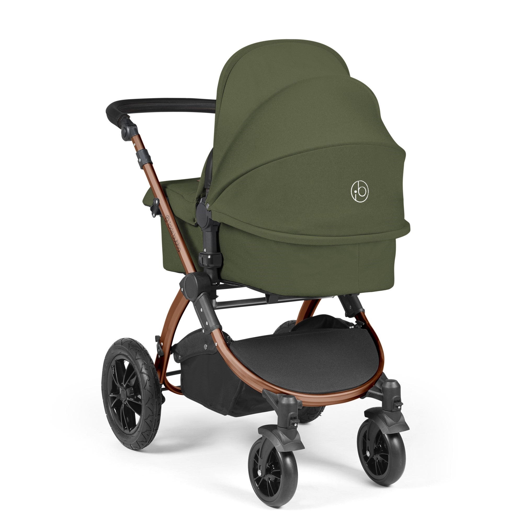 Ickle Bubba Stomp Luxe All-in-One Travel System With Isofix Base - Bronze / Woodland / Black   