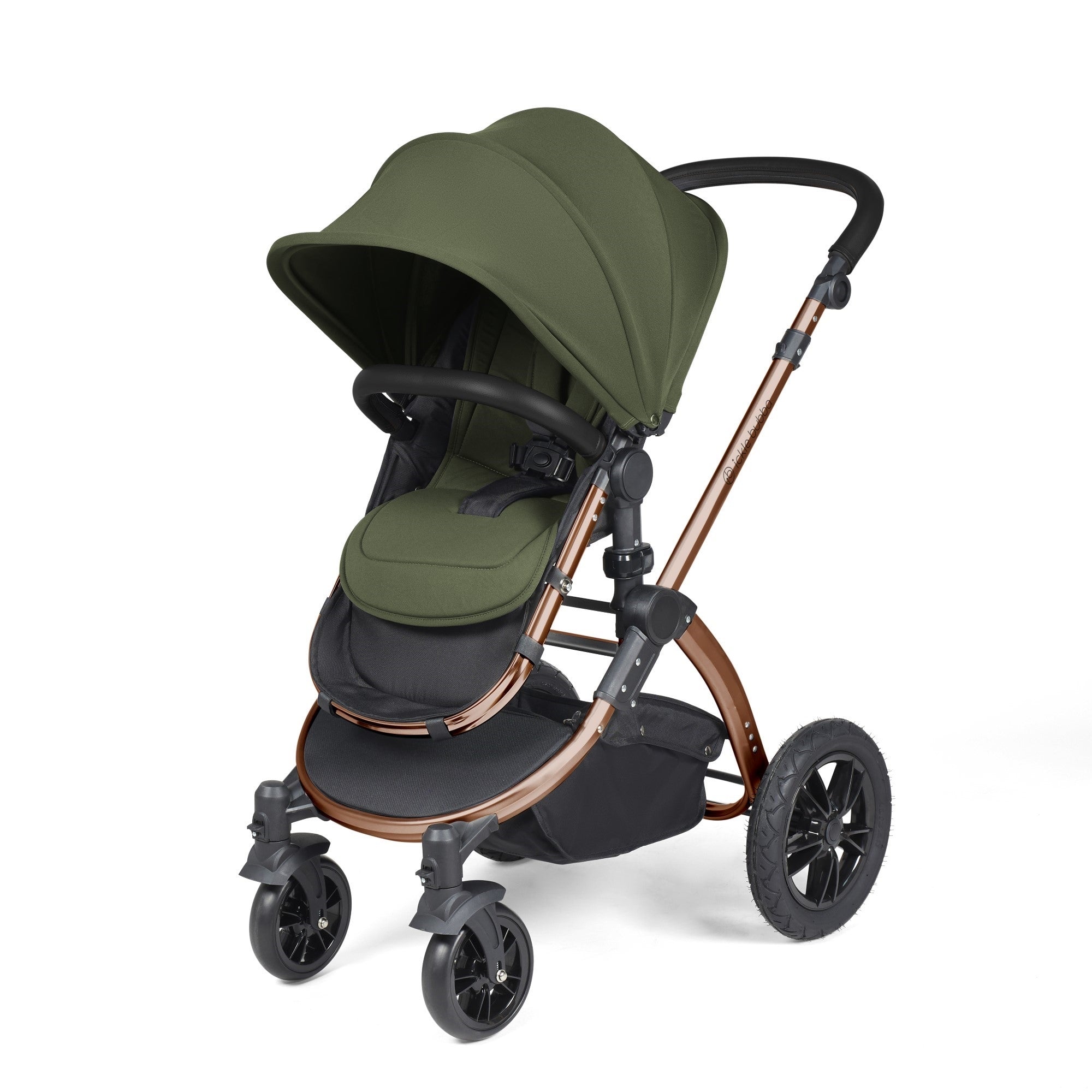 Ickle Bubba Stomp Luxe All-in-One Travel System With Isofix Base - Bronze / Woodland / Black   