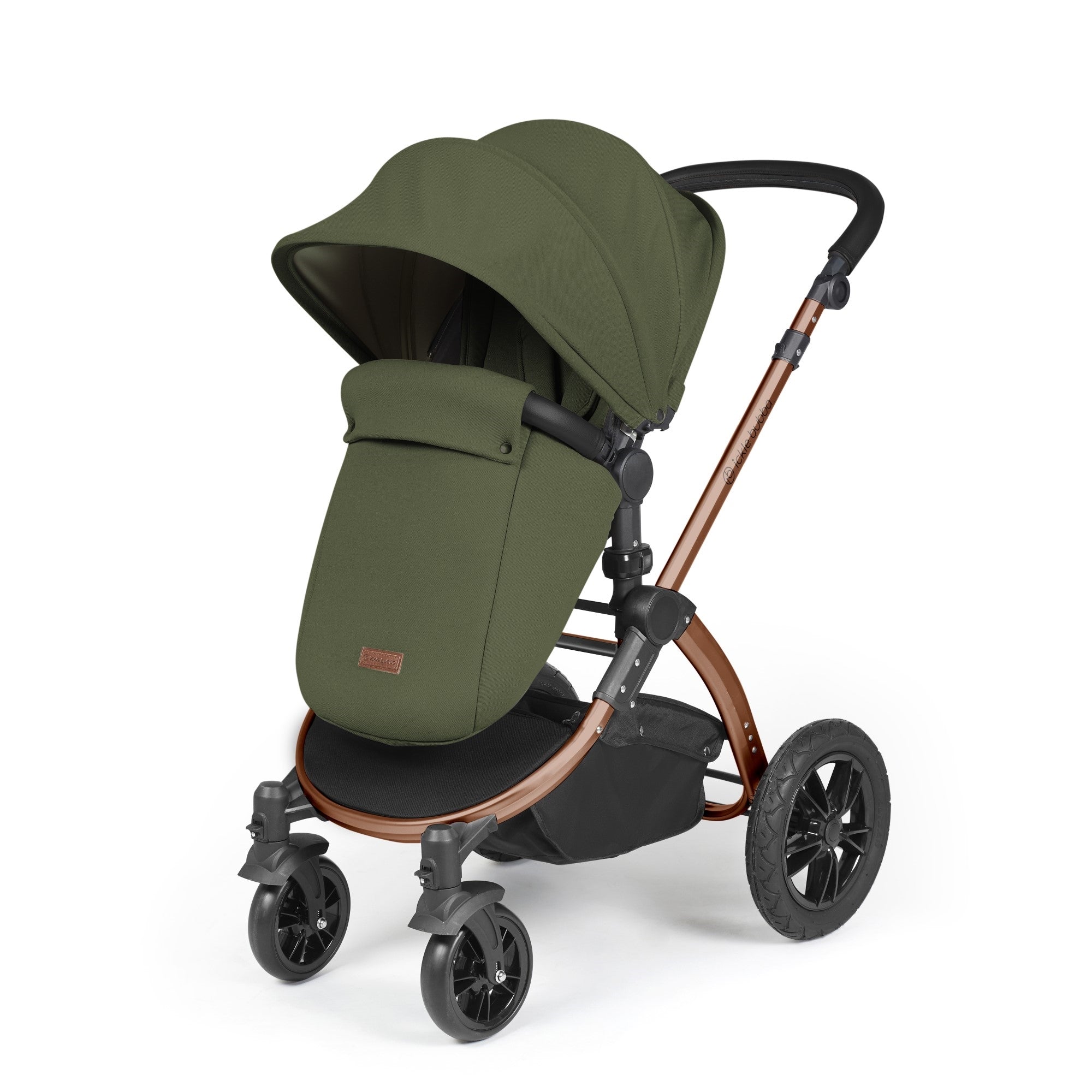 Ickle Bubba Stomp Luxe All-in-One Travel System With Isofix Base - Bronze / Woodland / Black   