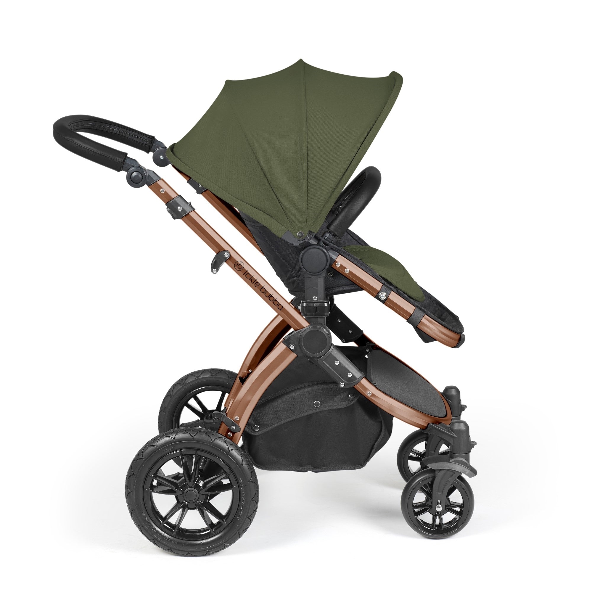 Ickle Bubba Stomp Luxe All-in-One Travel System With Isofix Base - Bronze / Woodland / Black   