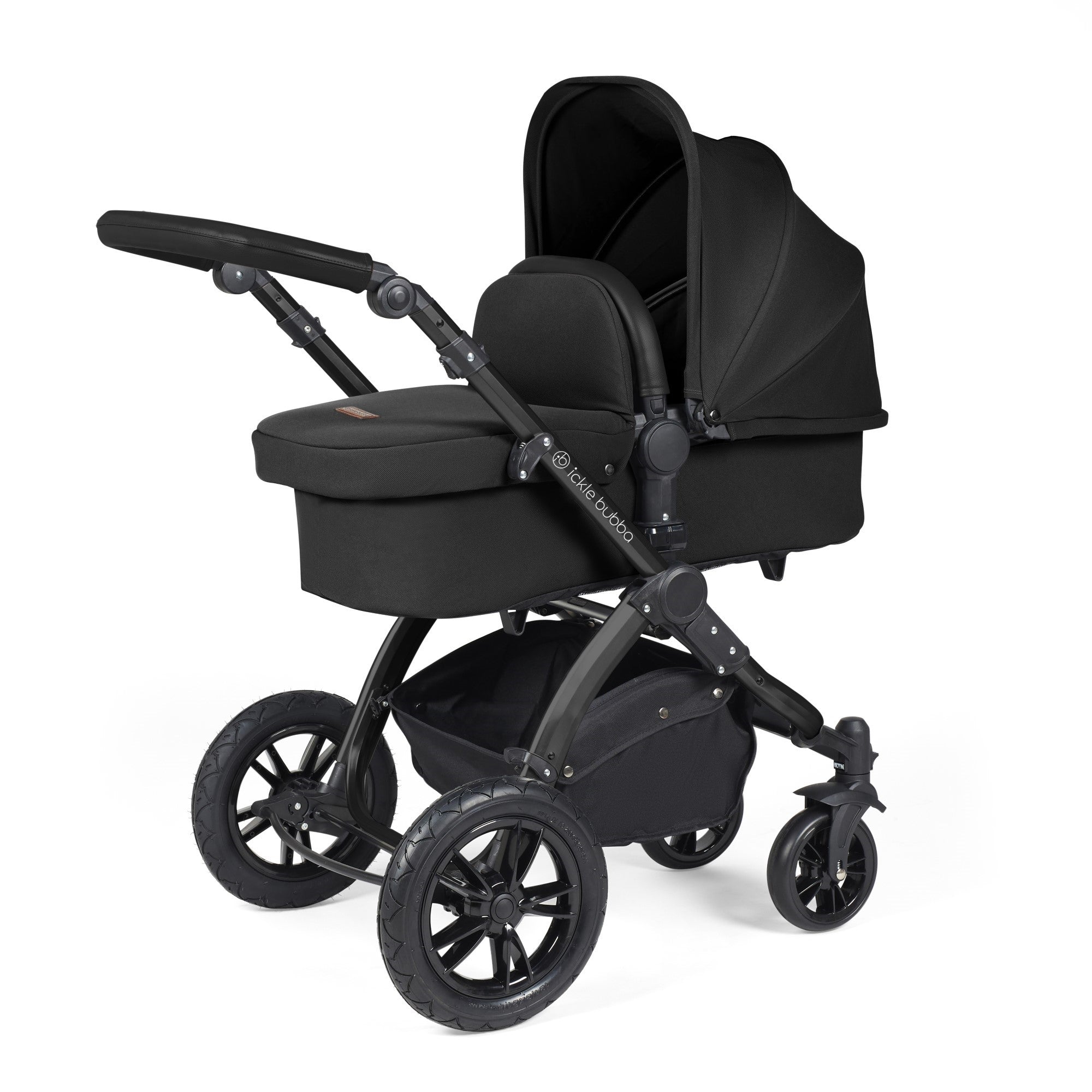 Ickle Bubba Stomp Luxe All-in-One Travel System With Isofix Base - Black / Midnight / Black   