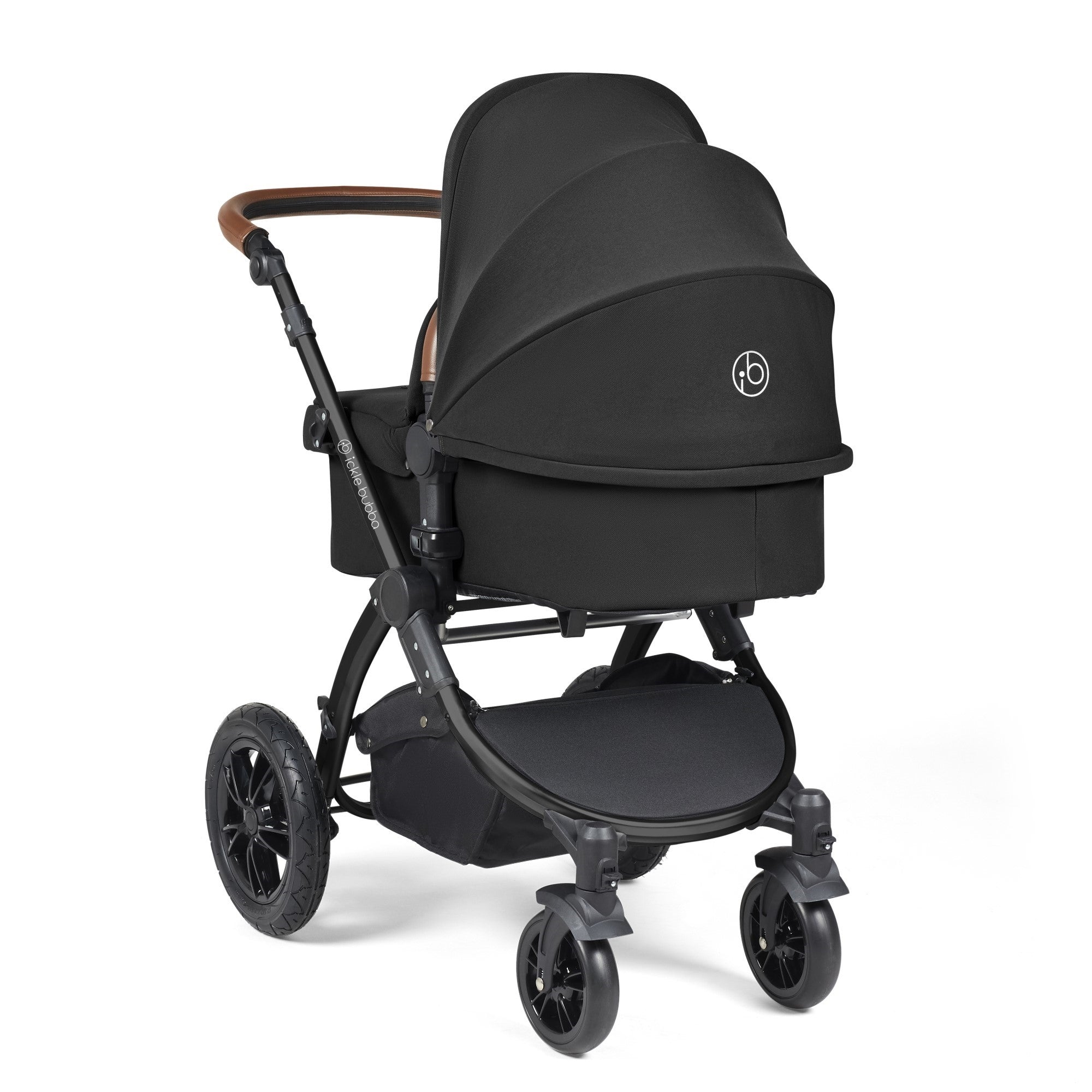 Ickle Bubba Stomp Luxe All-in-One Travel System With Isofix Base - Black / Midnight / Tan   