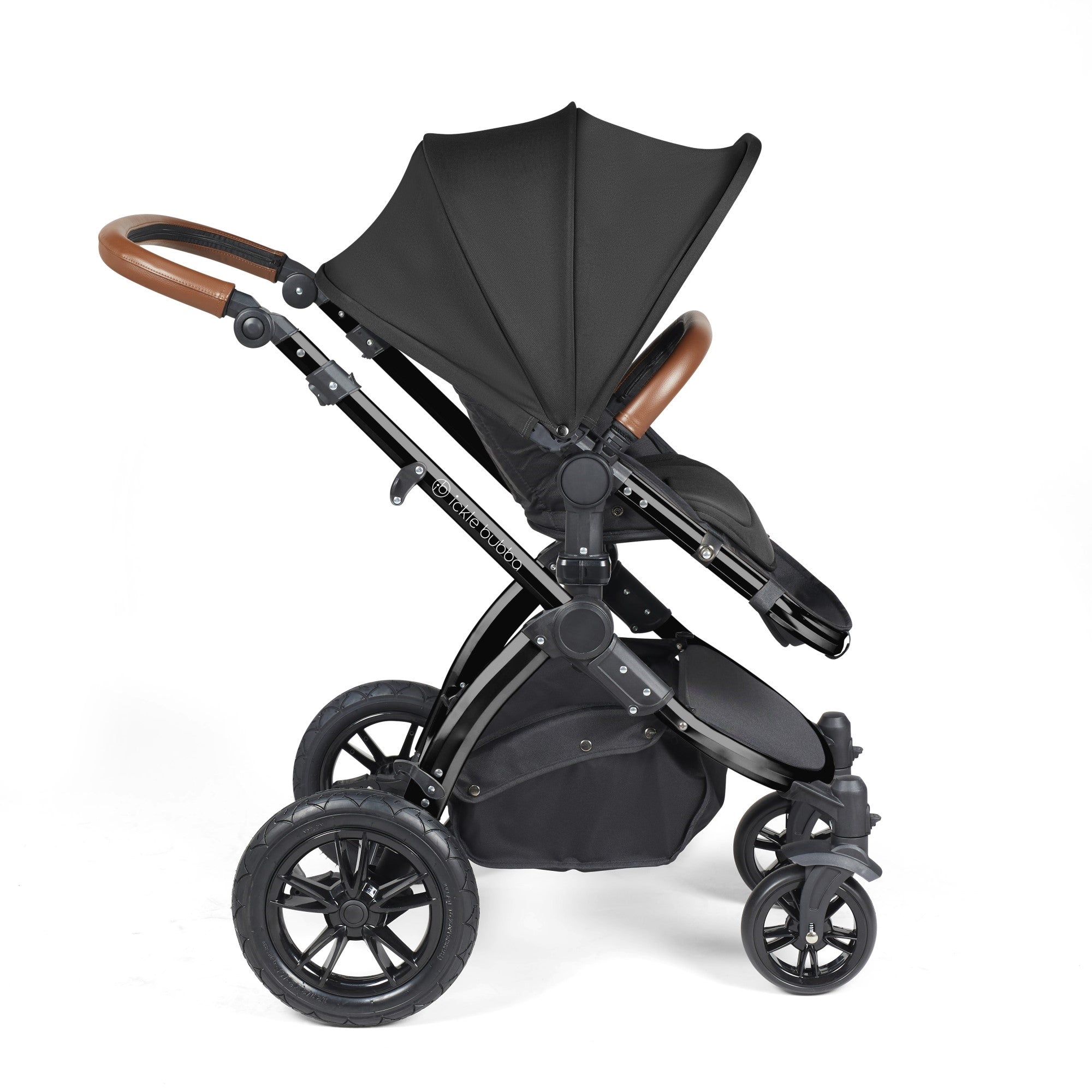 Ickle Bubba Stomp Luxe All-in-One Travel System With Isofix Base - Black / Midnight / Tan   