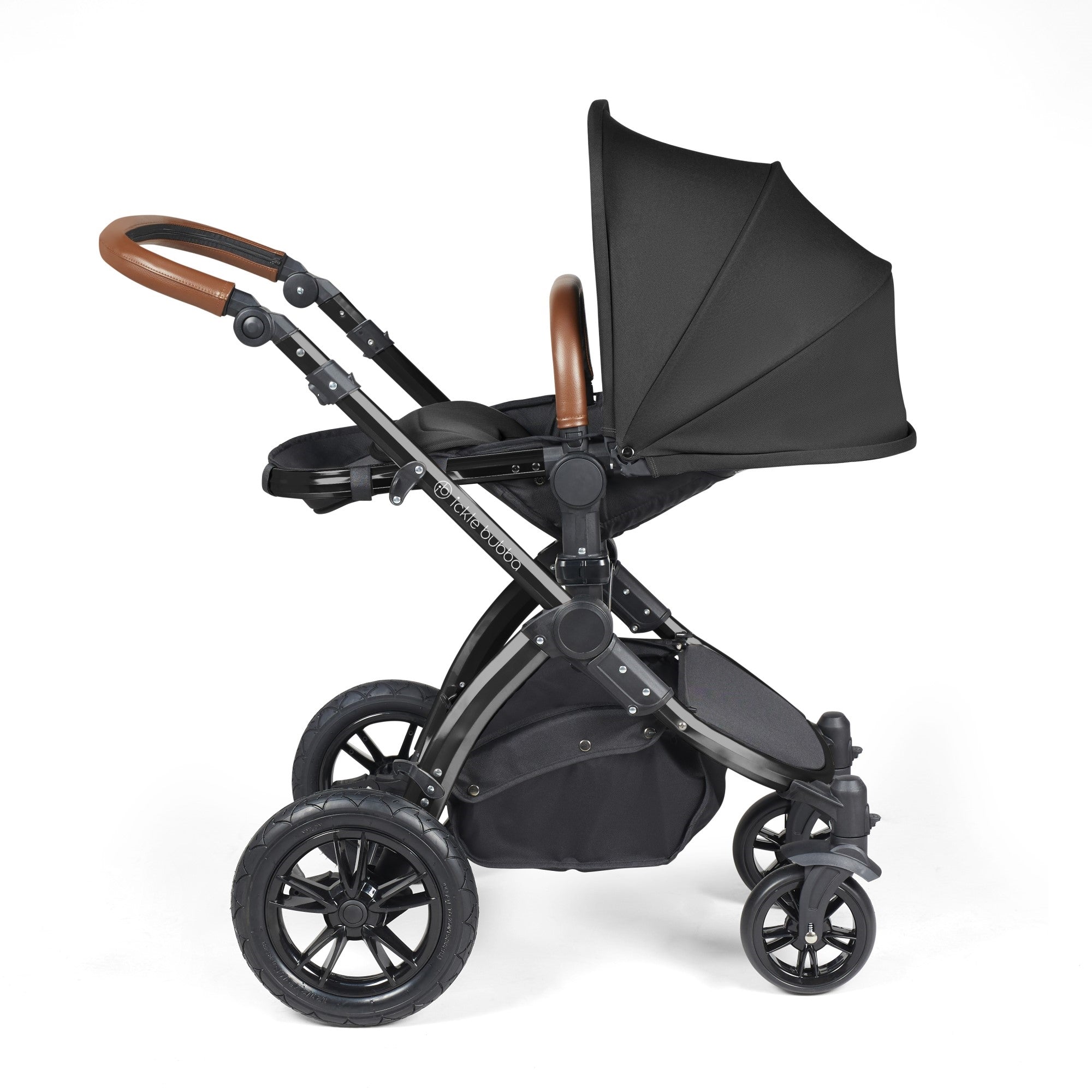 Ickle Bubba Stomp Luxe All-in-One Travel System With Isofix Base - Black / Midnight / Tan   