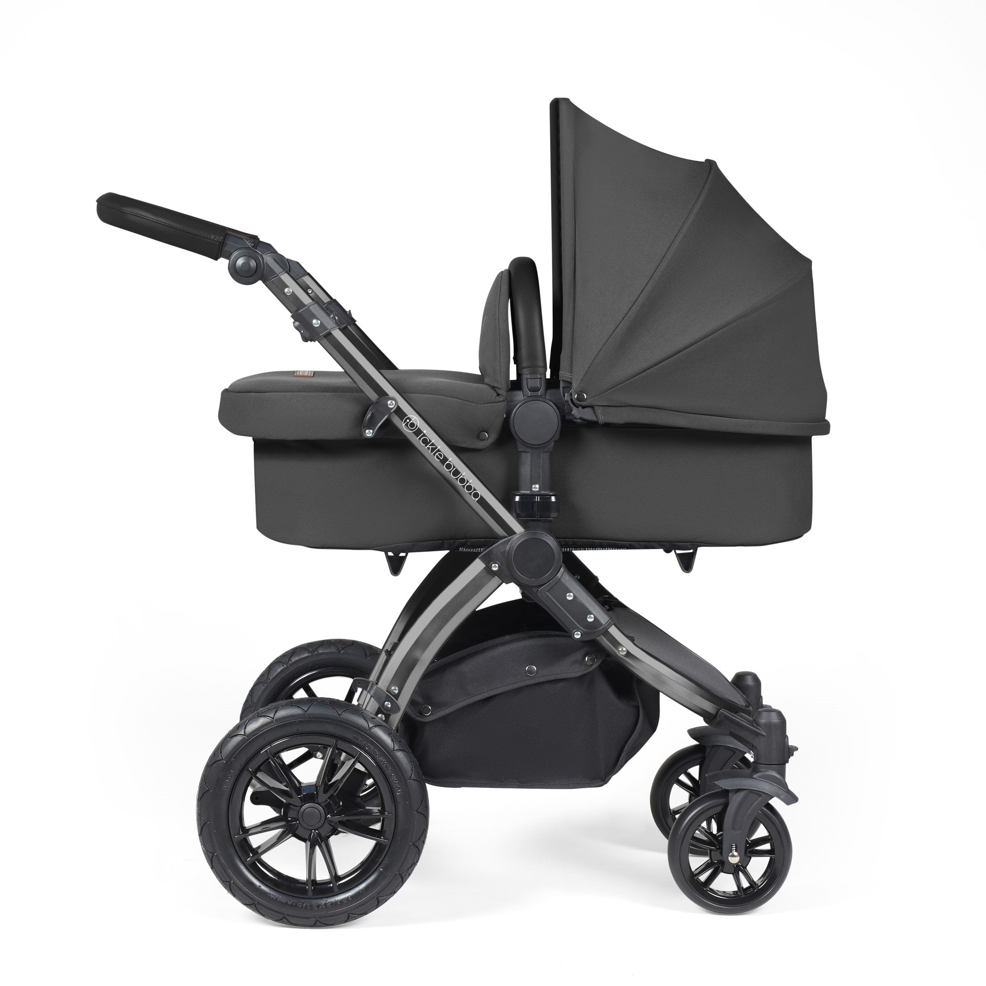 Ickle Bubba Stomp Luxe All-in-One Travel System With Isofix Base - Black / Charcoal Grey / Black   