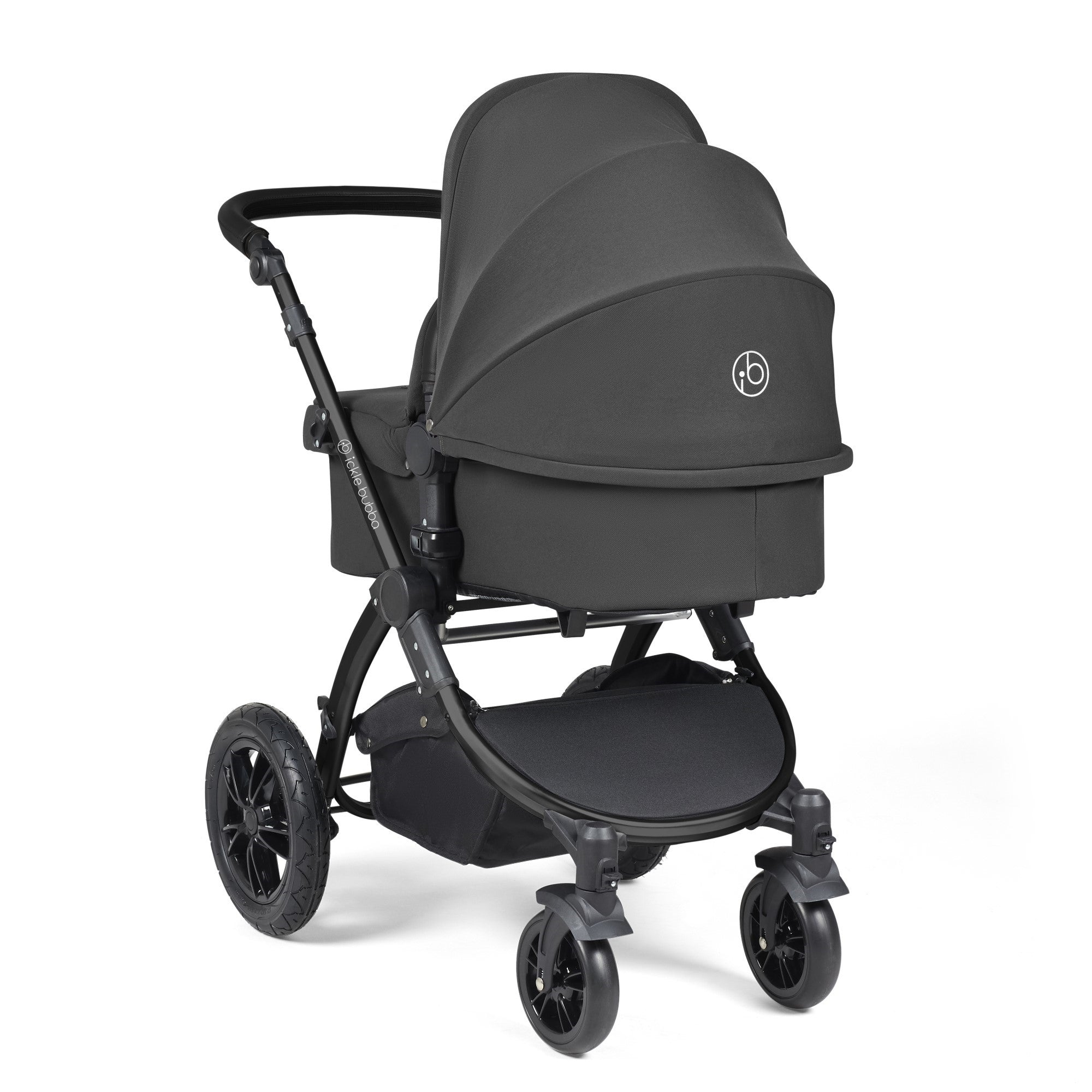 Ickle Bubba Stomp Luxe All-in-One Travel System With Isofix Base - Black / Charcoal Grey / Black   