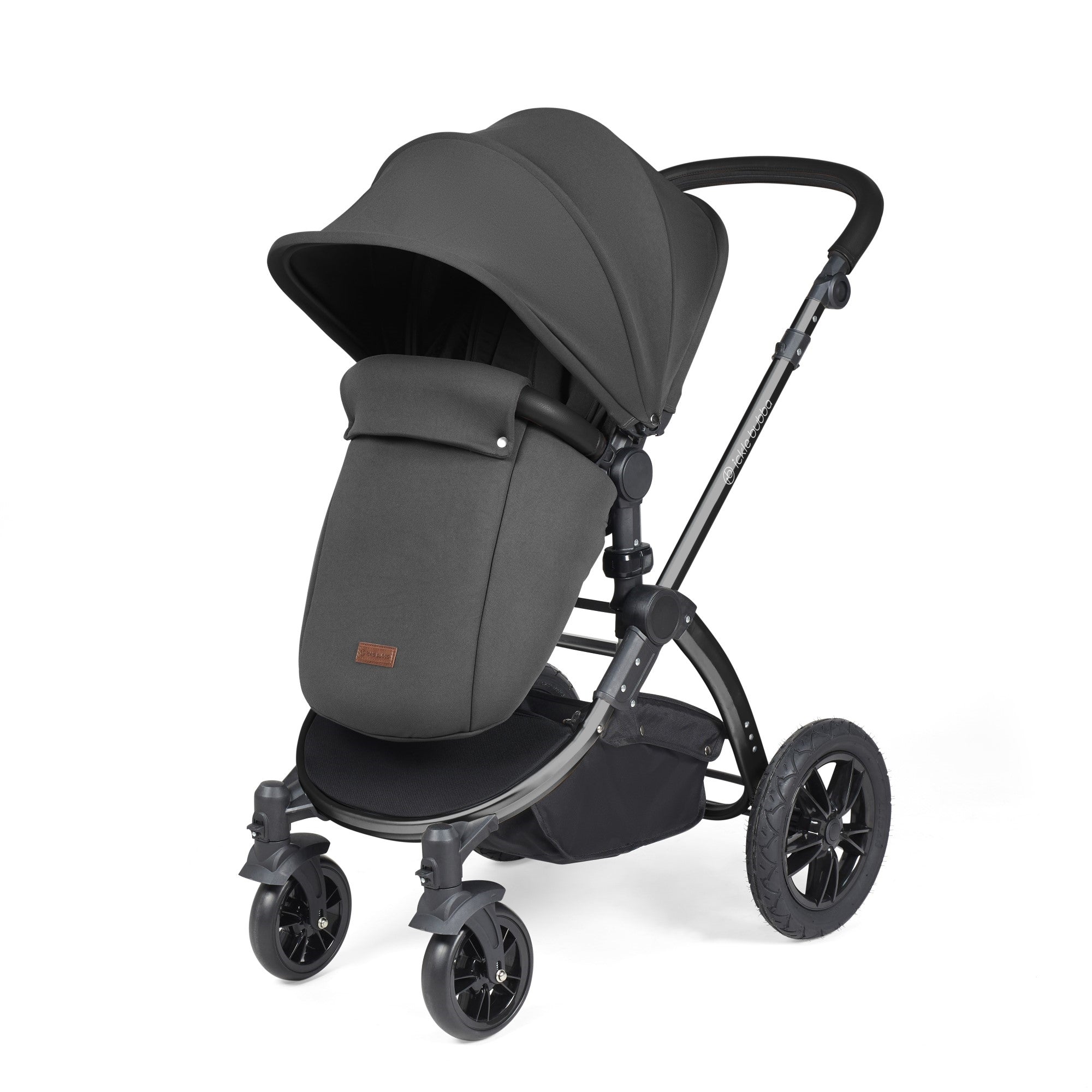 Ickle Bubba Stomp Luxe All-in-One Travel System With Isofix Base - Black / Charcoal Grey / Black   