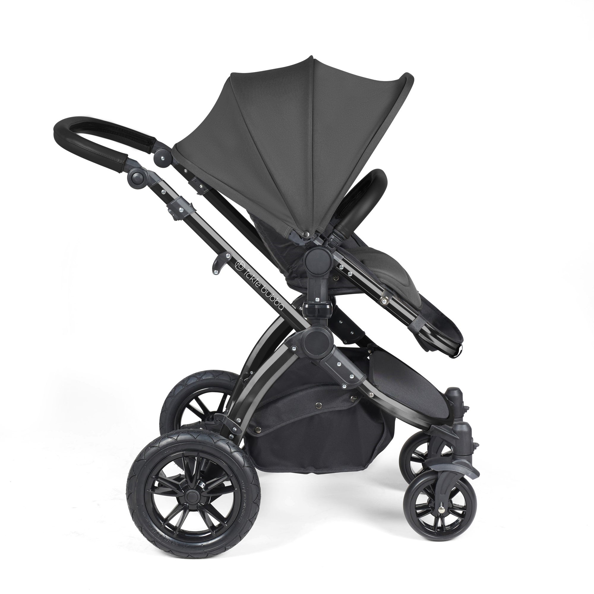 Ickle Bubba Stomp Luxe All-in-One Travel System With Isofix Base - Black / Charcoal Grey / Black   