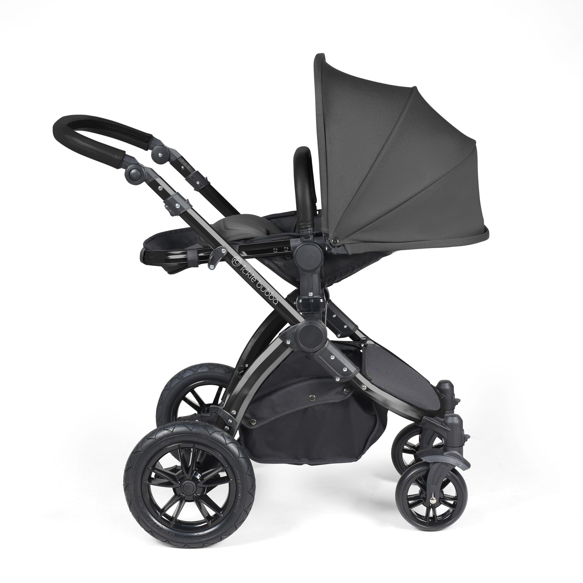 Ickle Bubba Stomp Luxe All-in-One Travel System With Isofix Base - Black / Charcoal Grey / Black   