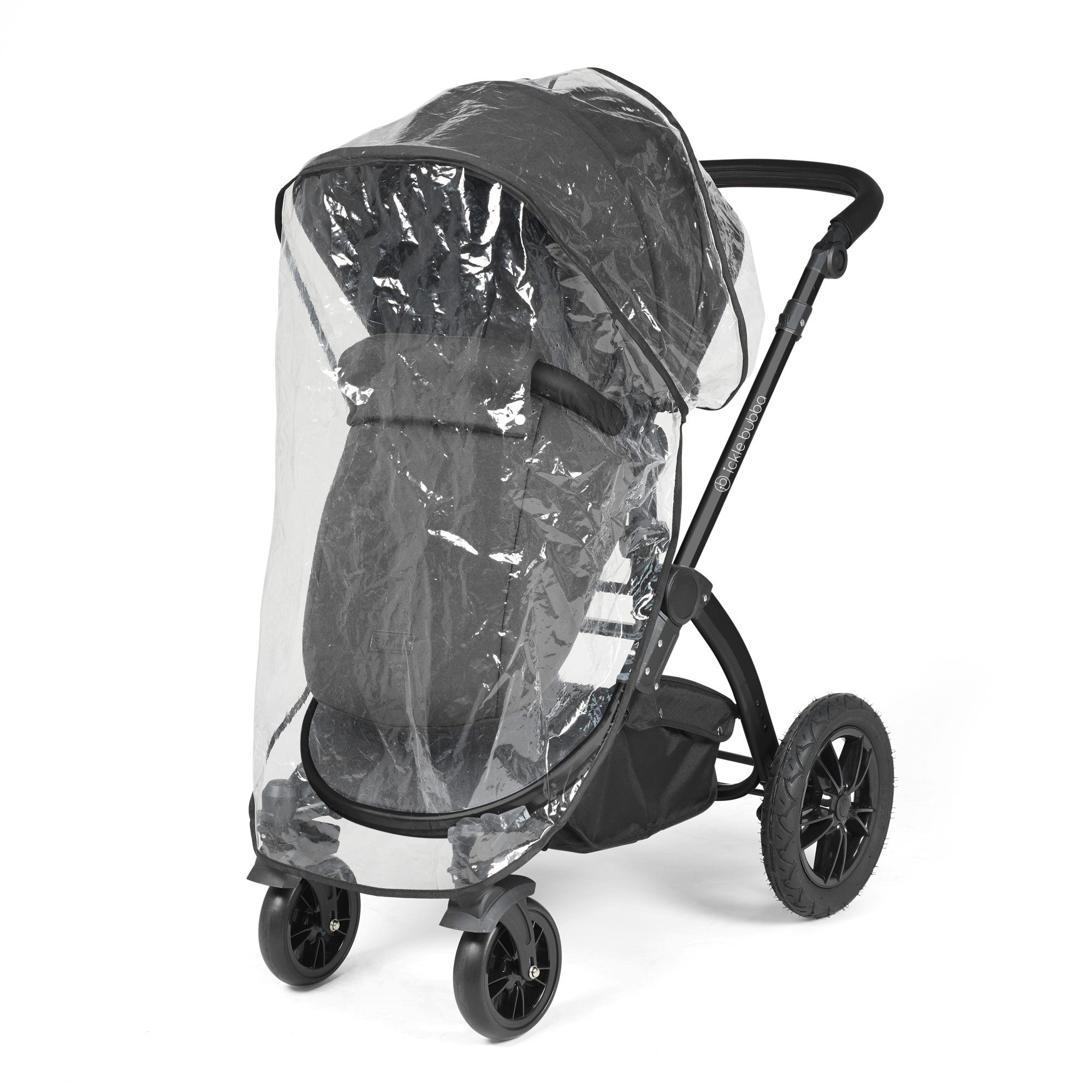 Ickle Bubba Stomp Luxe All-in-One Travel System With Isofix Base - Black / Charcoal Grey / Black   