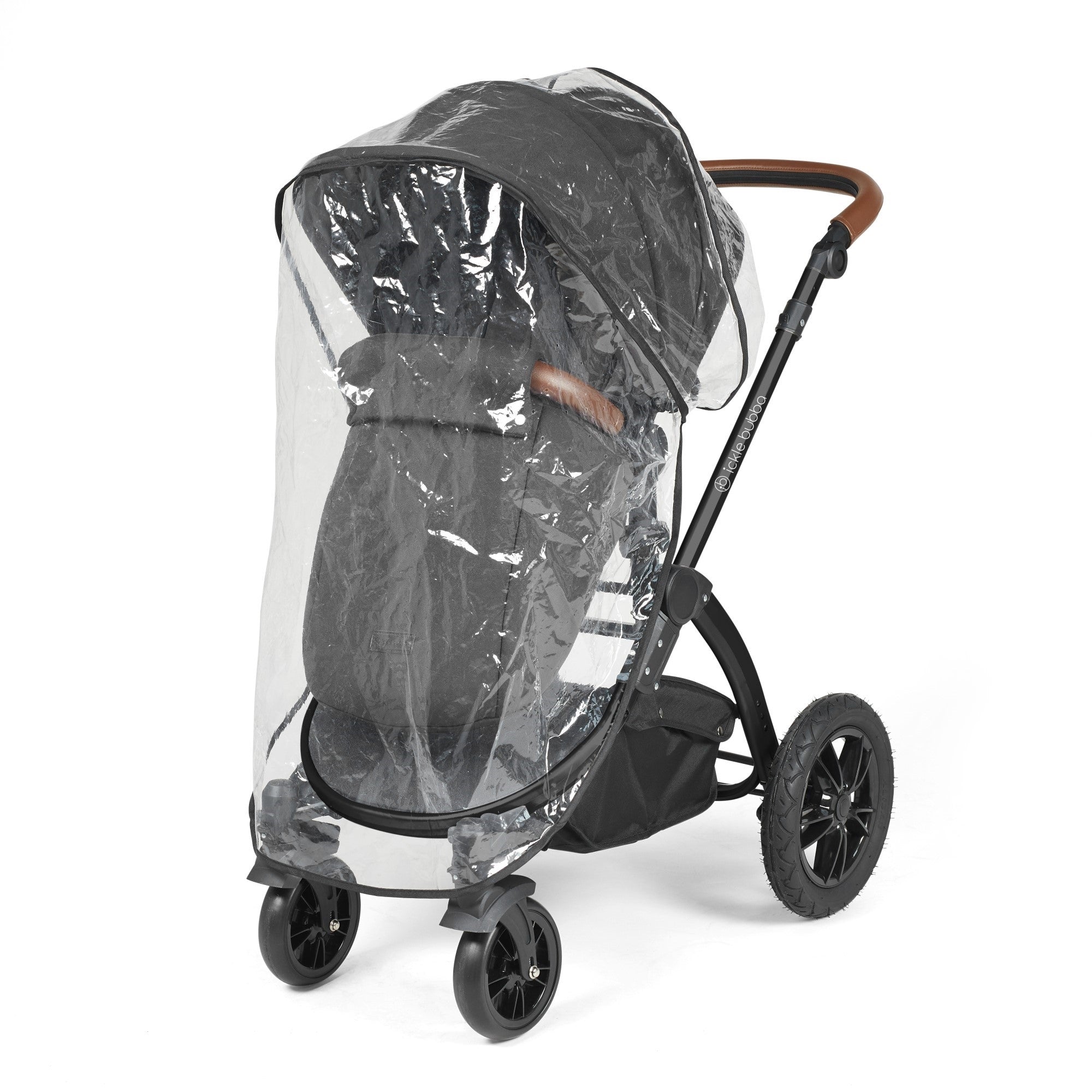 Ickle Bubba Stomp Luxe All-in-One Travel System With Isofix Base - Black / Charcoal Grey / Tan   